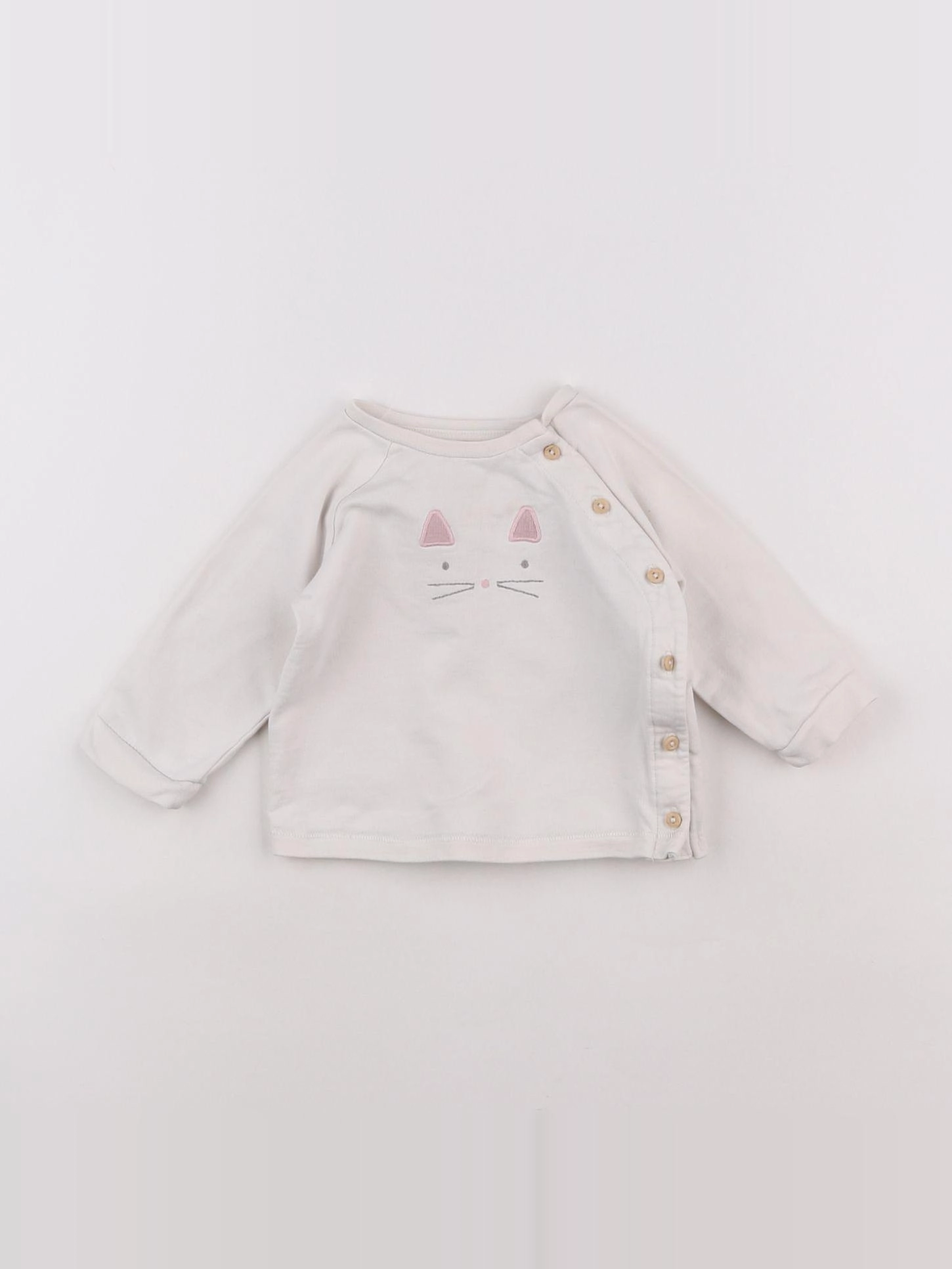 H&M - sweat blanc - 3 mois