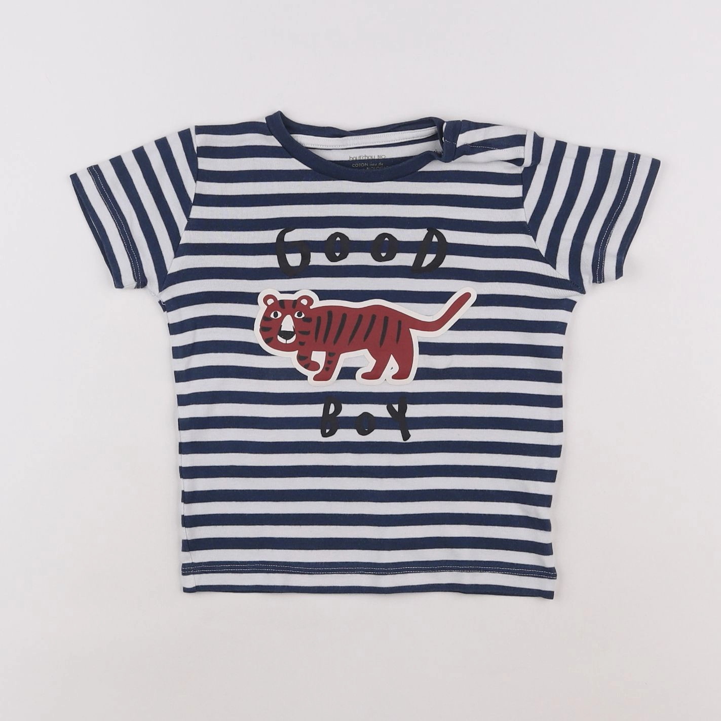 Boutchou - tee-shirt blanc, bleu - 3 ans