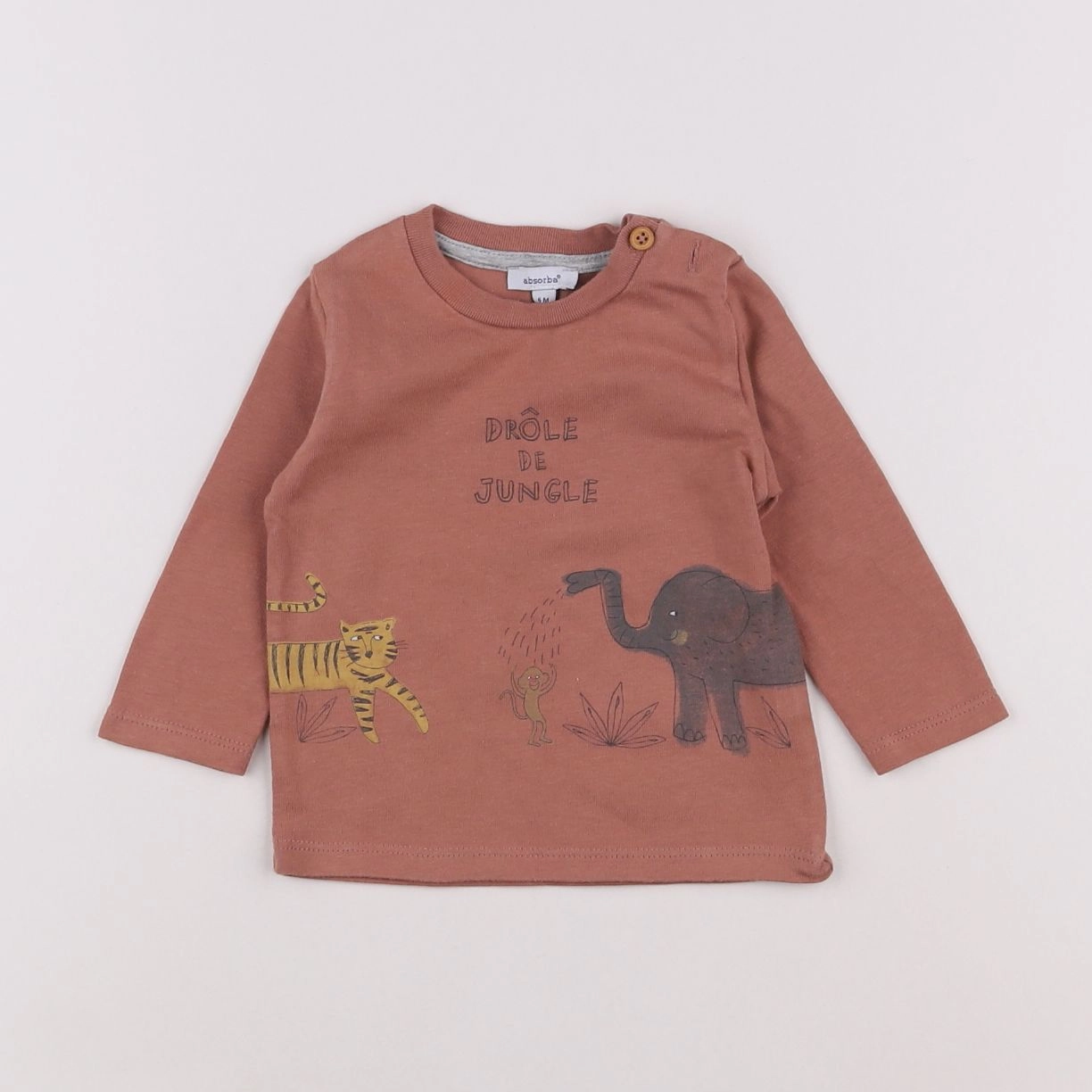 Absorba - tee-shirt marron - 6 mois