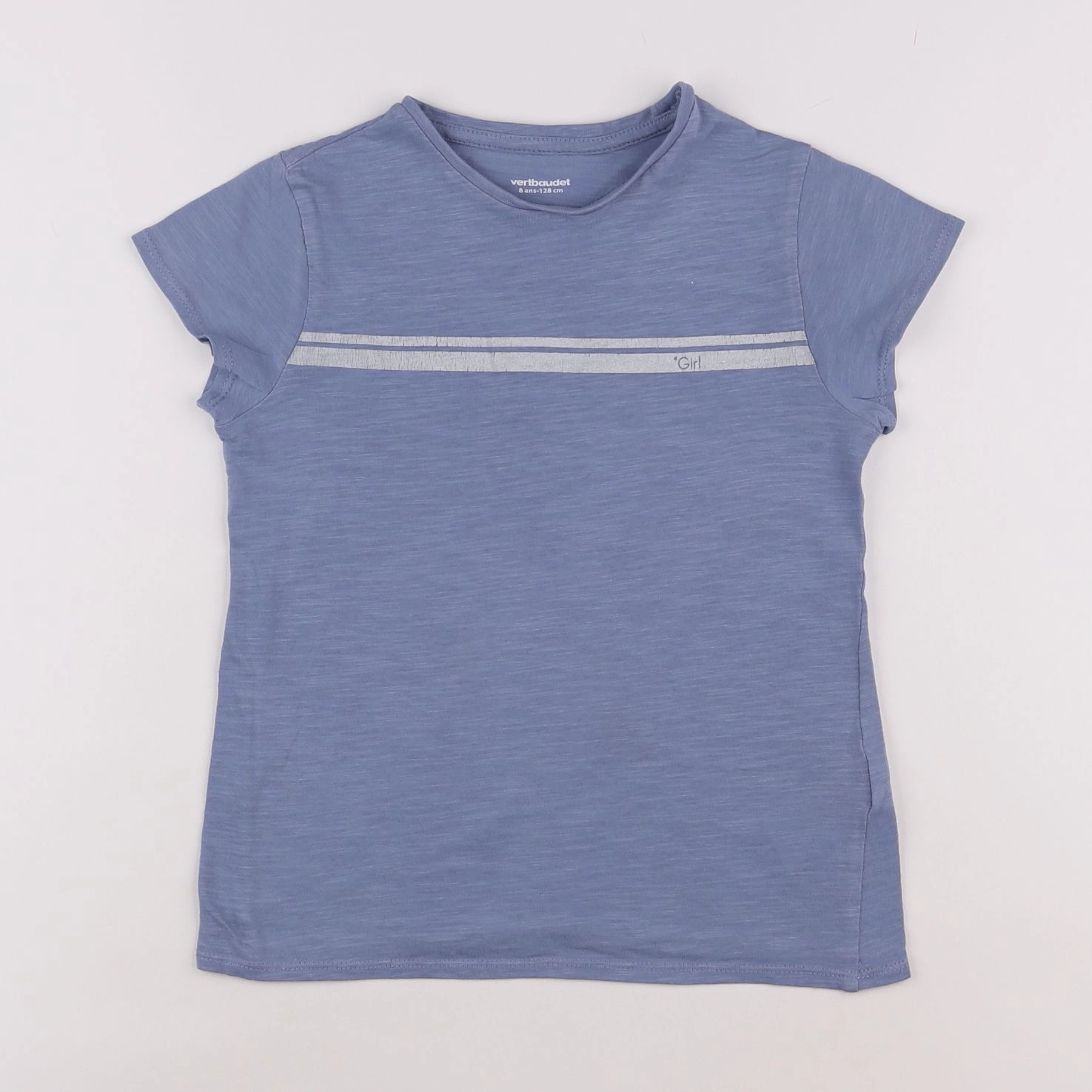 Vertbaudet - tee-shirt bleu - 8 ans