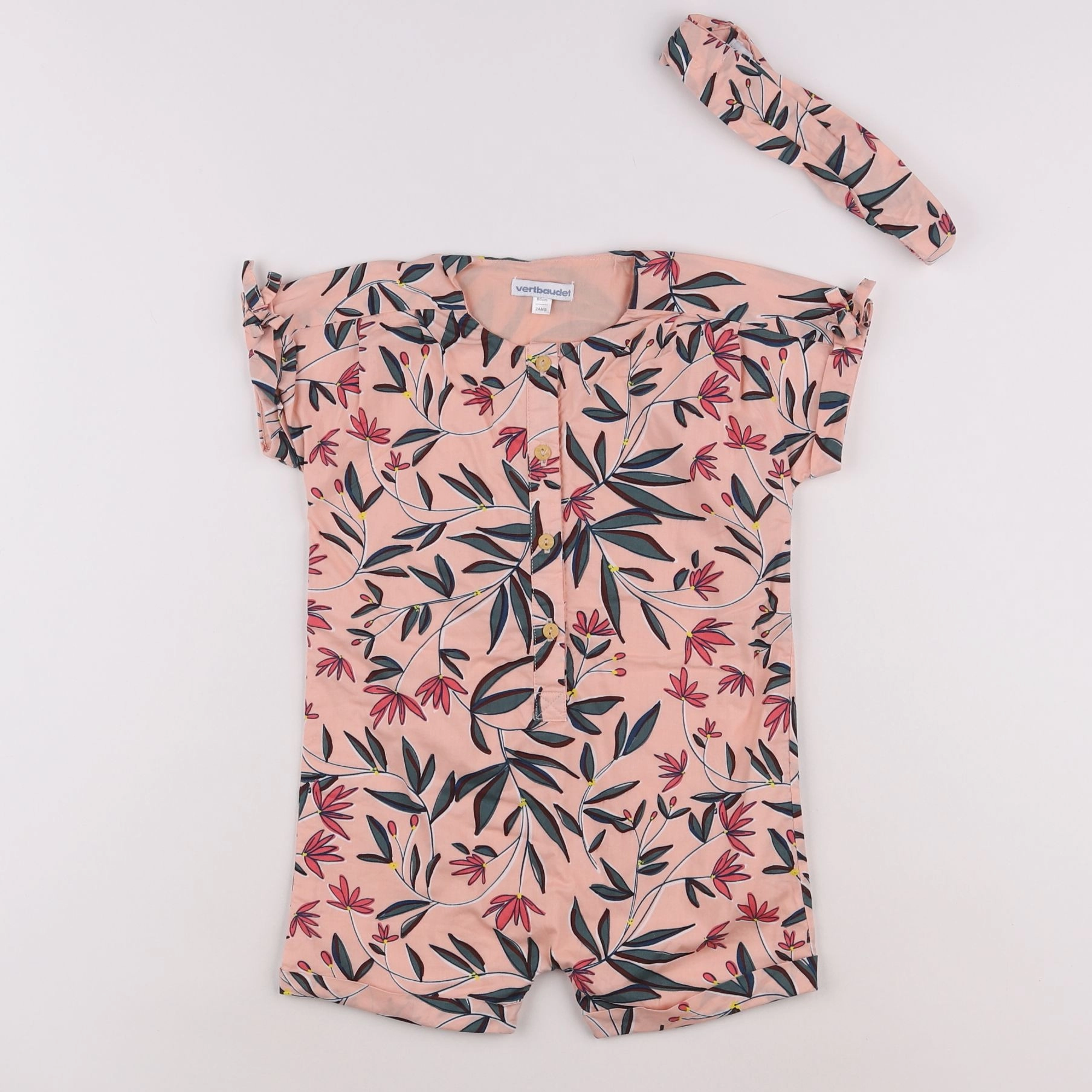 Vertbaudet - combinaison rose - 2 ans
