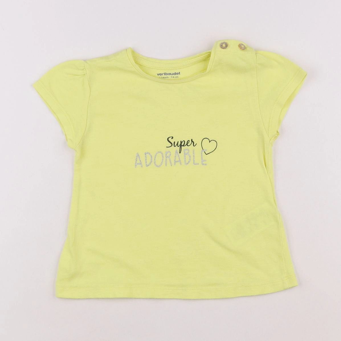 Vertbaudet - tee-shirt jaune - 12 mois