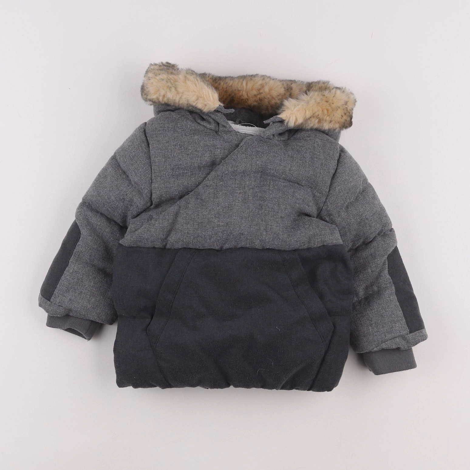 Vertbaudet - parka gris - 12 mois