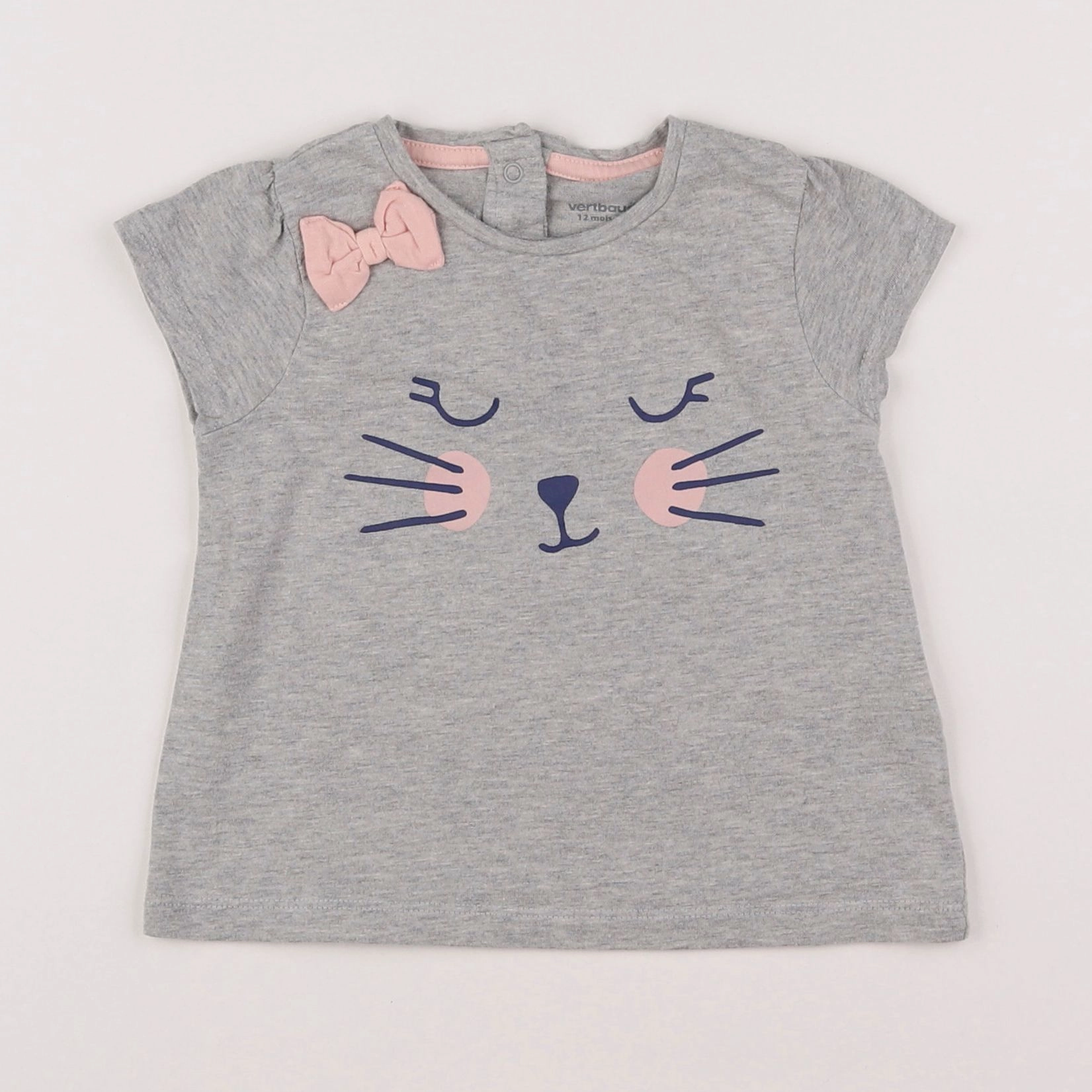 Vertbaudet - tee-shirt gris - 12 mois