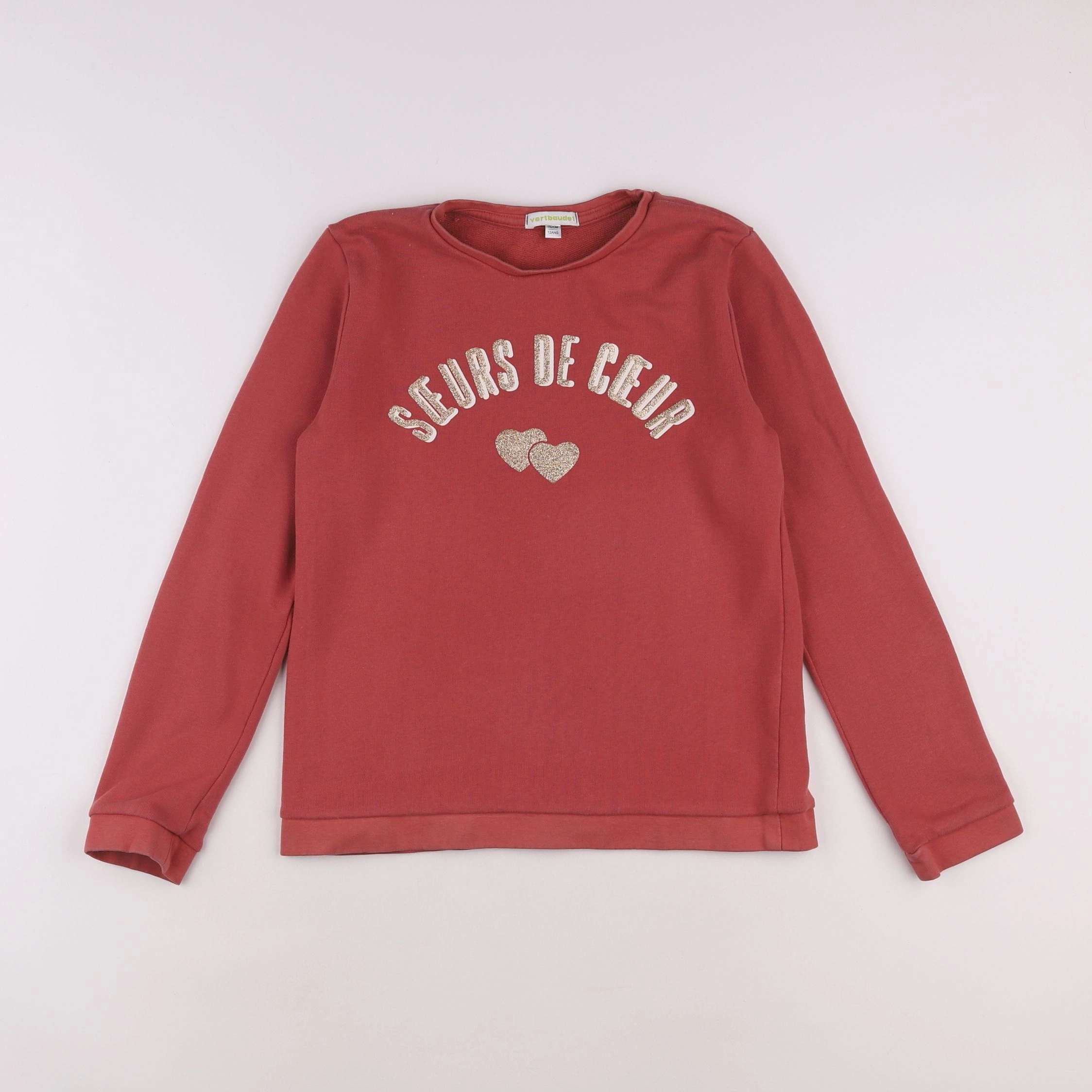 Vertbaudet - sweat rose - 12 ans