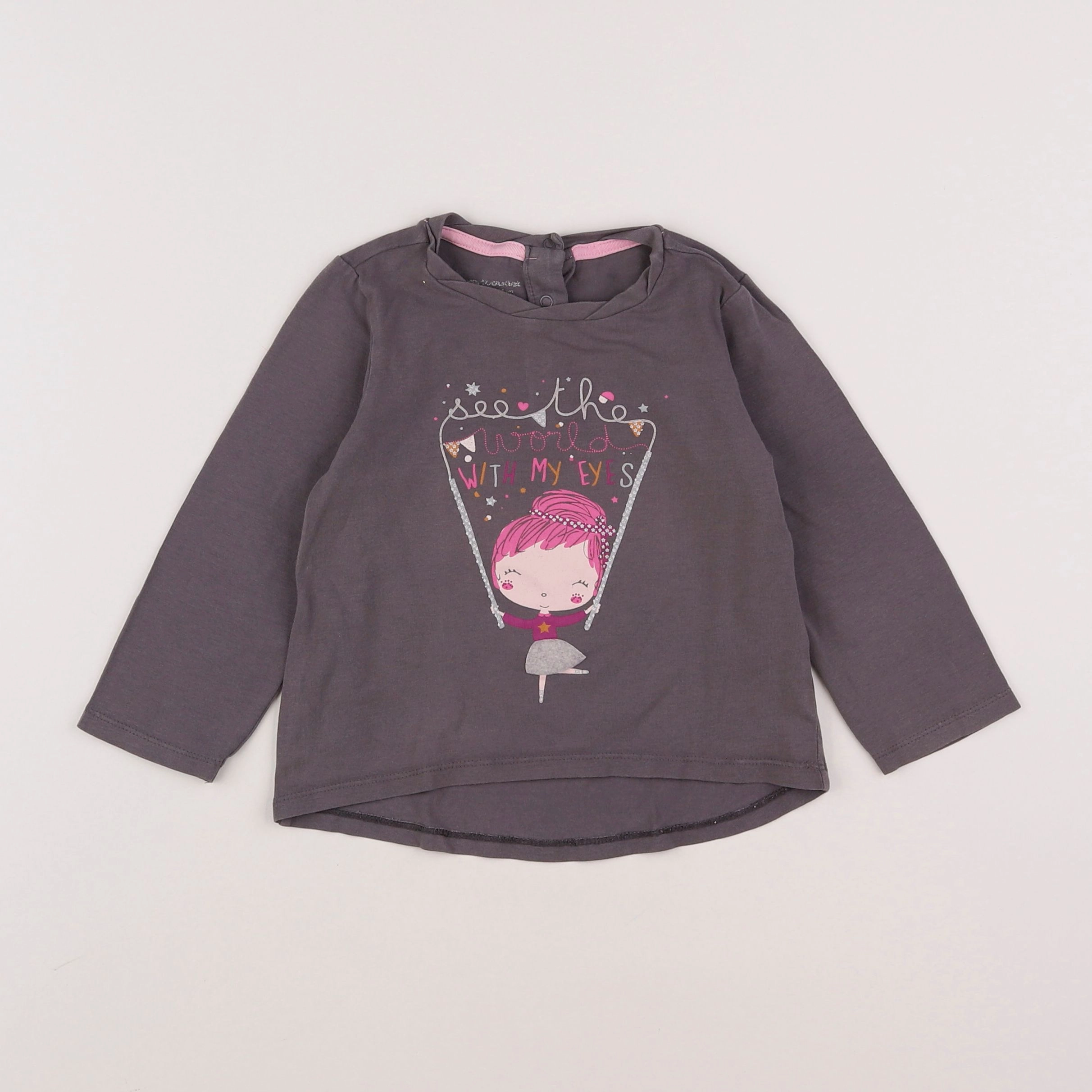Vertbaudet - tee-shirt taupe - 3 ans