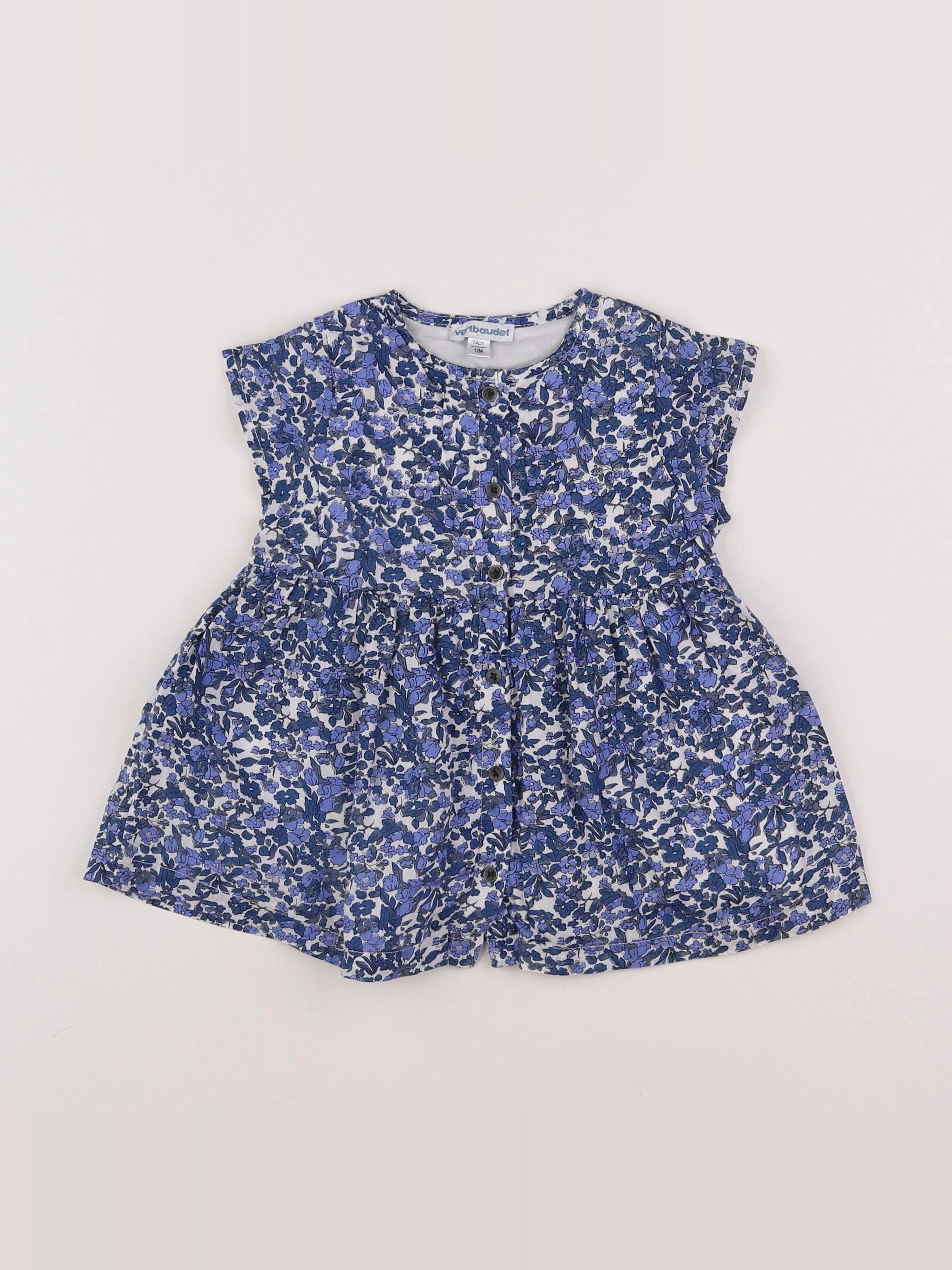 Vertbaudet - robe bleu - 12 mois
