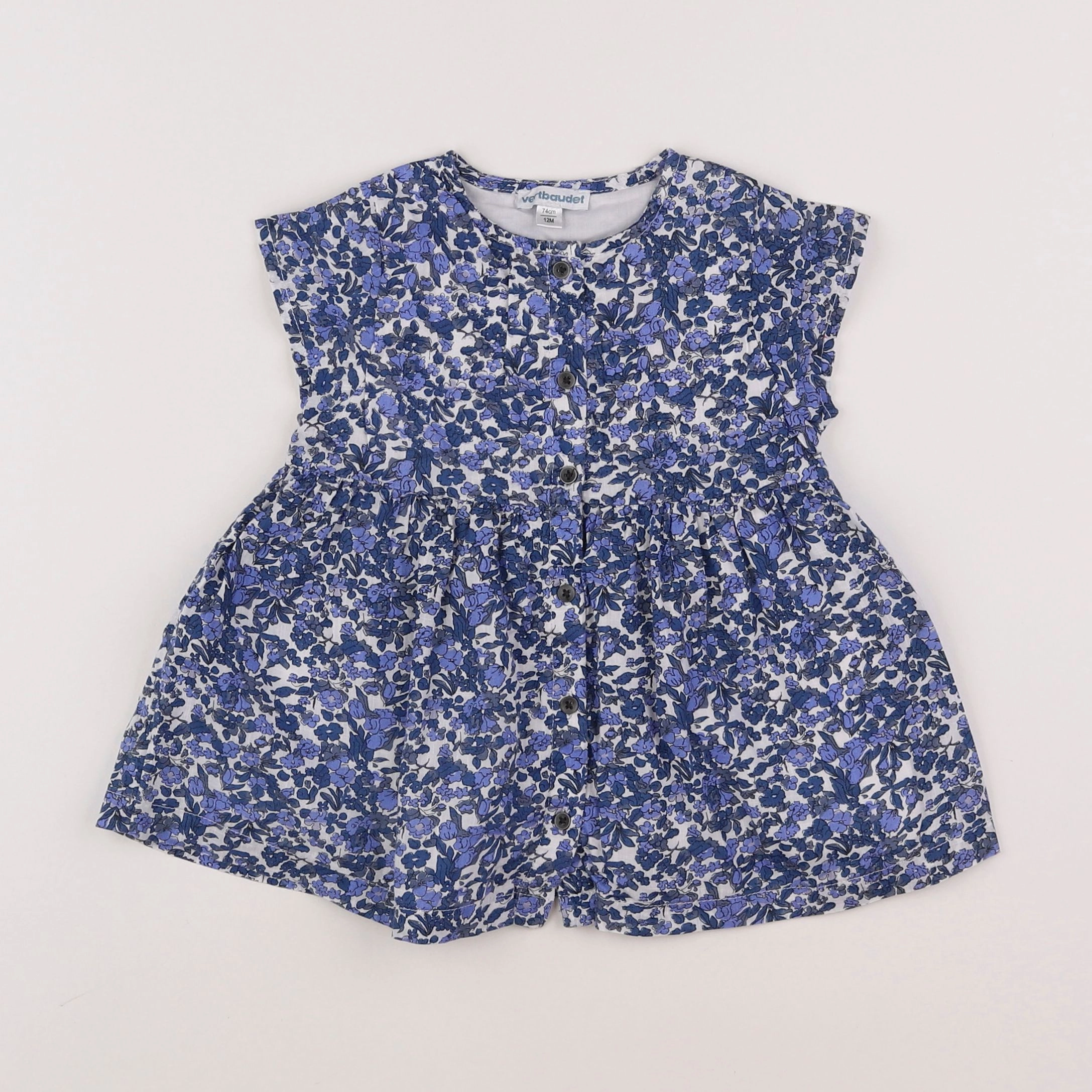 Vertbaudet - robe bleu - 12 mois