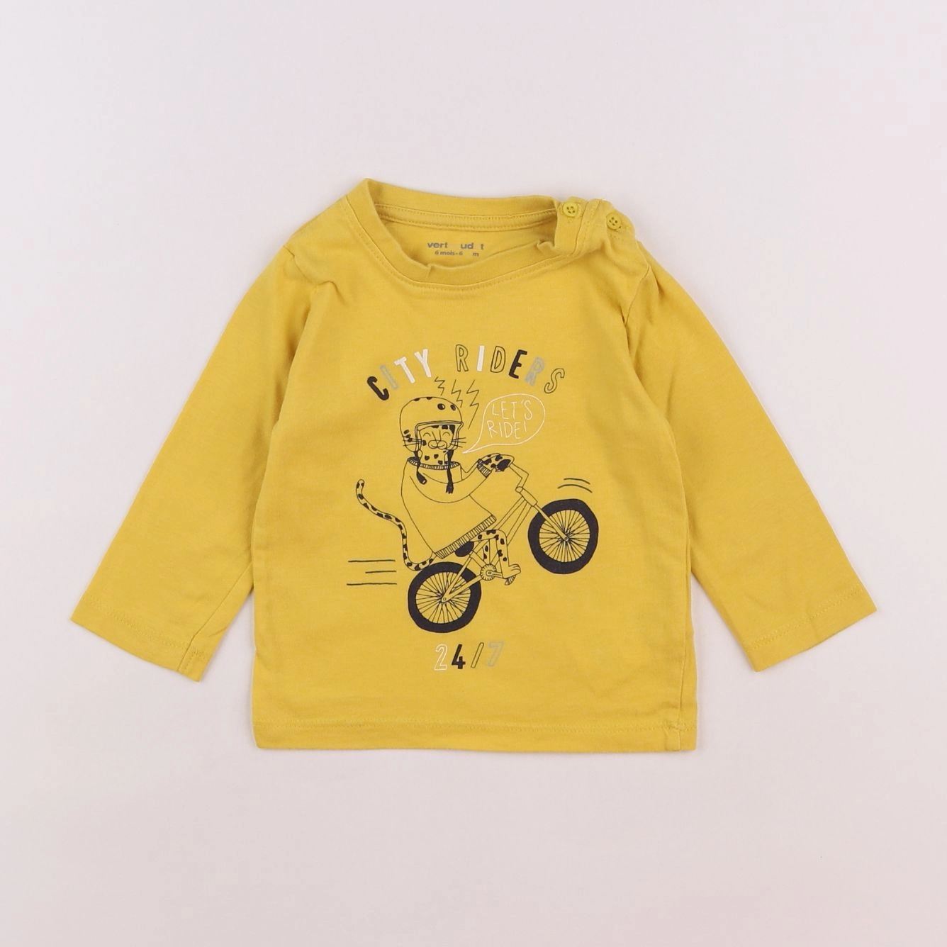Vertbaudet - tee-shirt jaune - 6 mois
