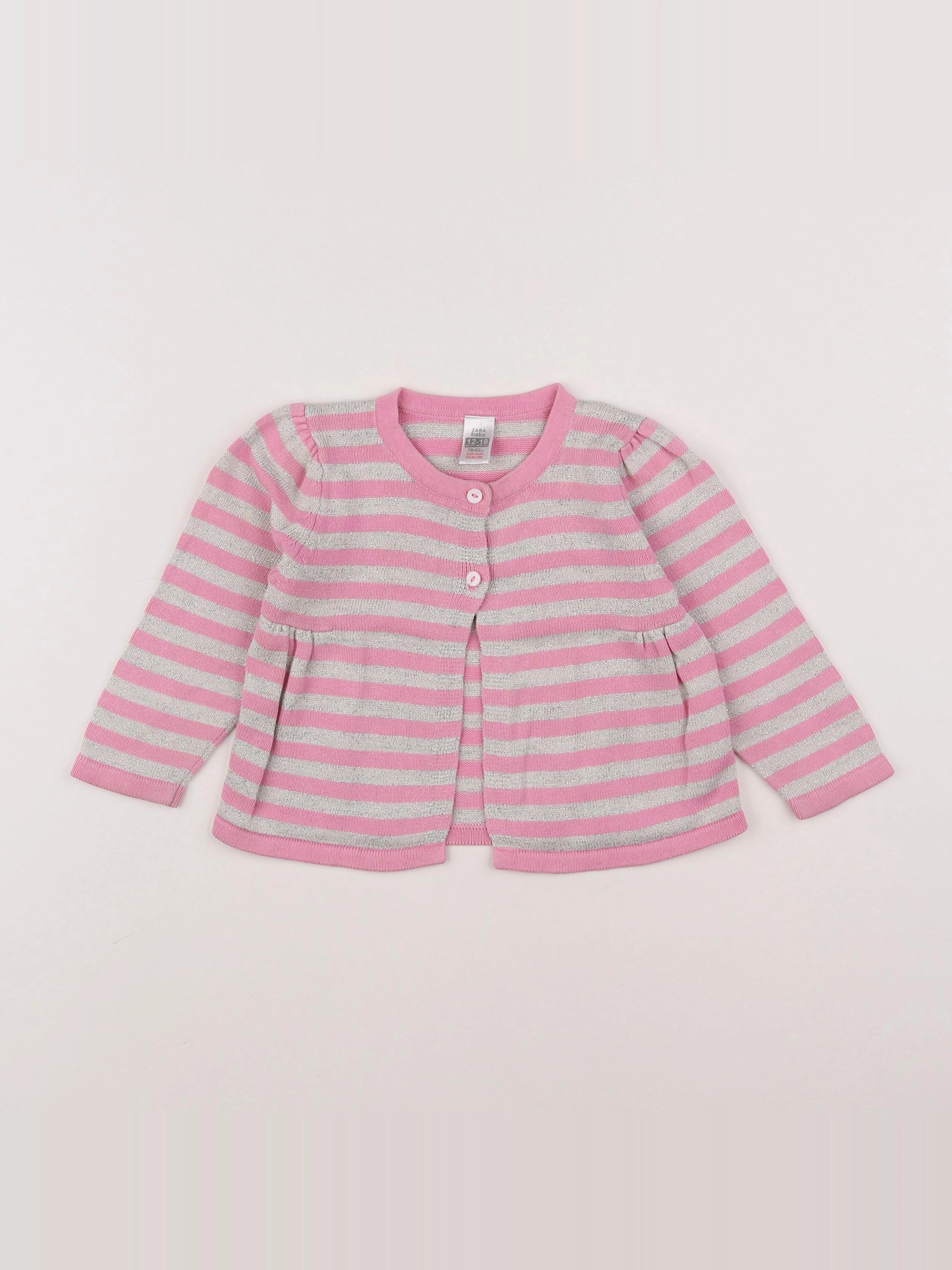 Zara - gilet rose - 12/18 mois