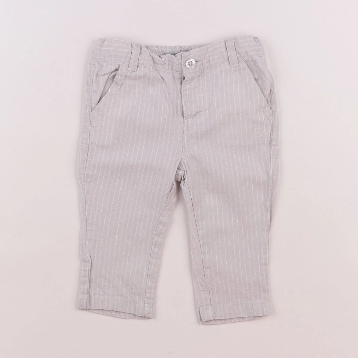 Vertbaudet - pantalon beige - 6 mois