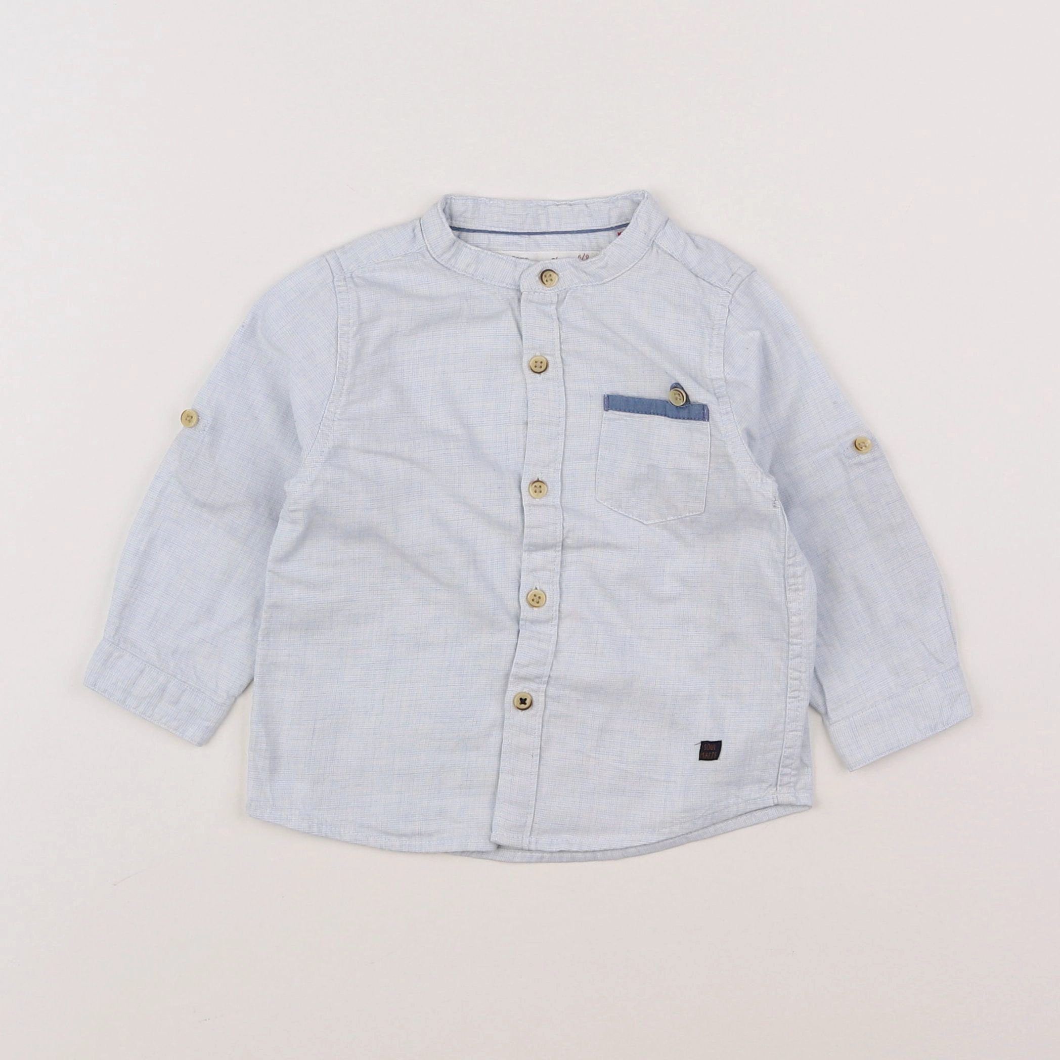 Zara - chemise bleu - 6/9 mois