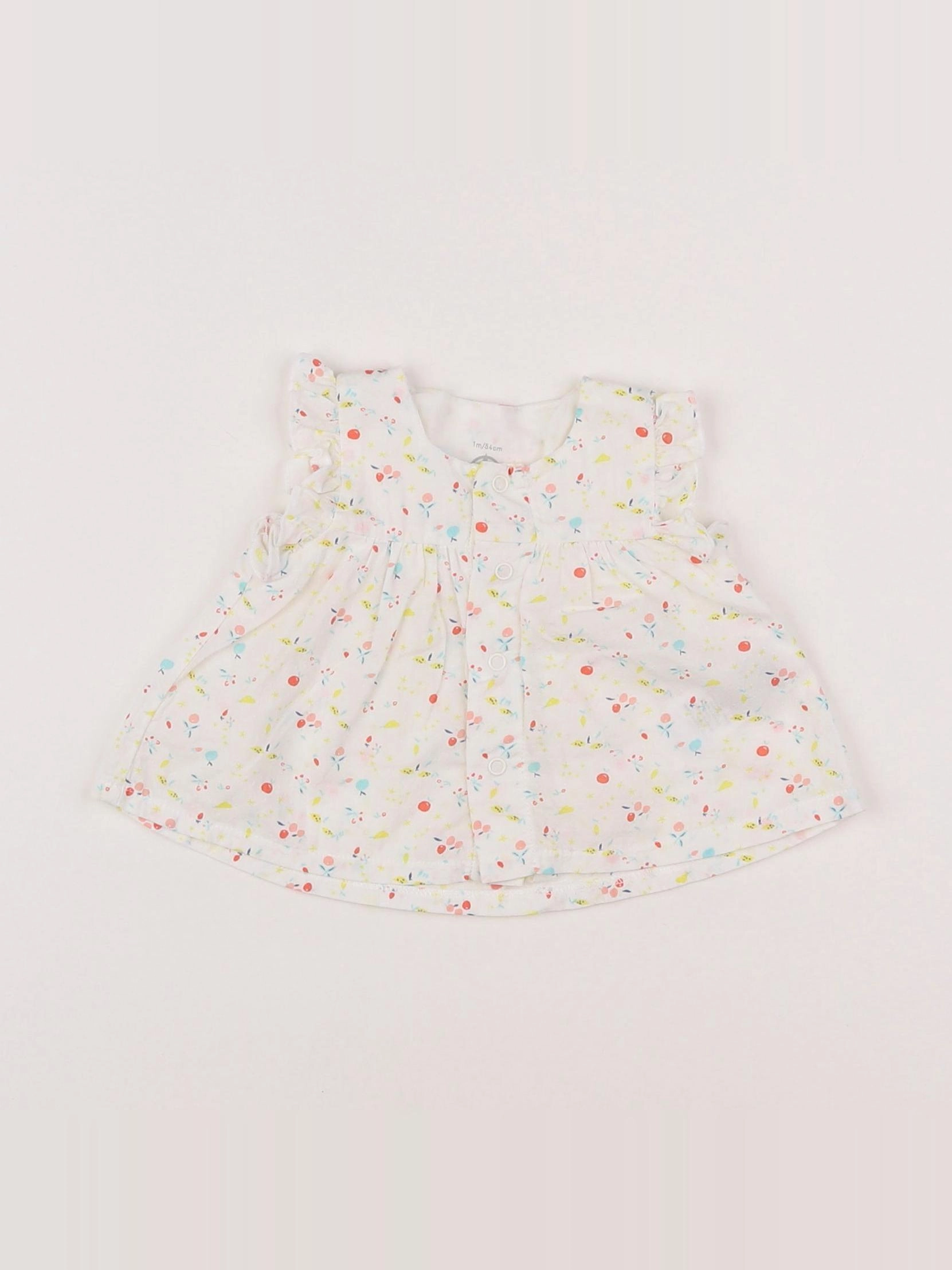 Petit Bateau - robe blanc - 1 mois
