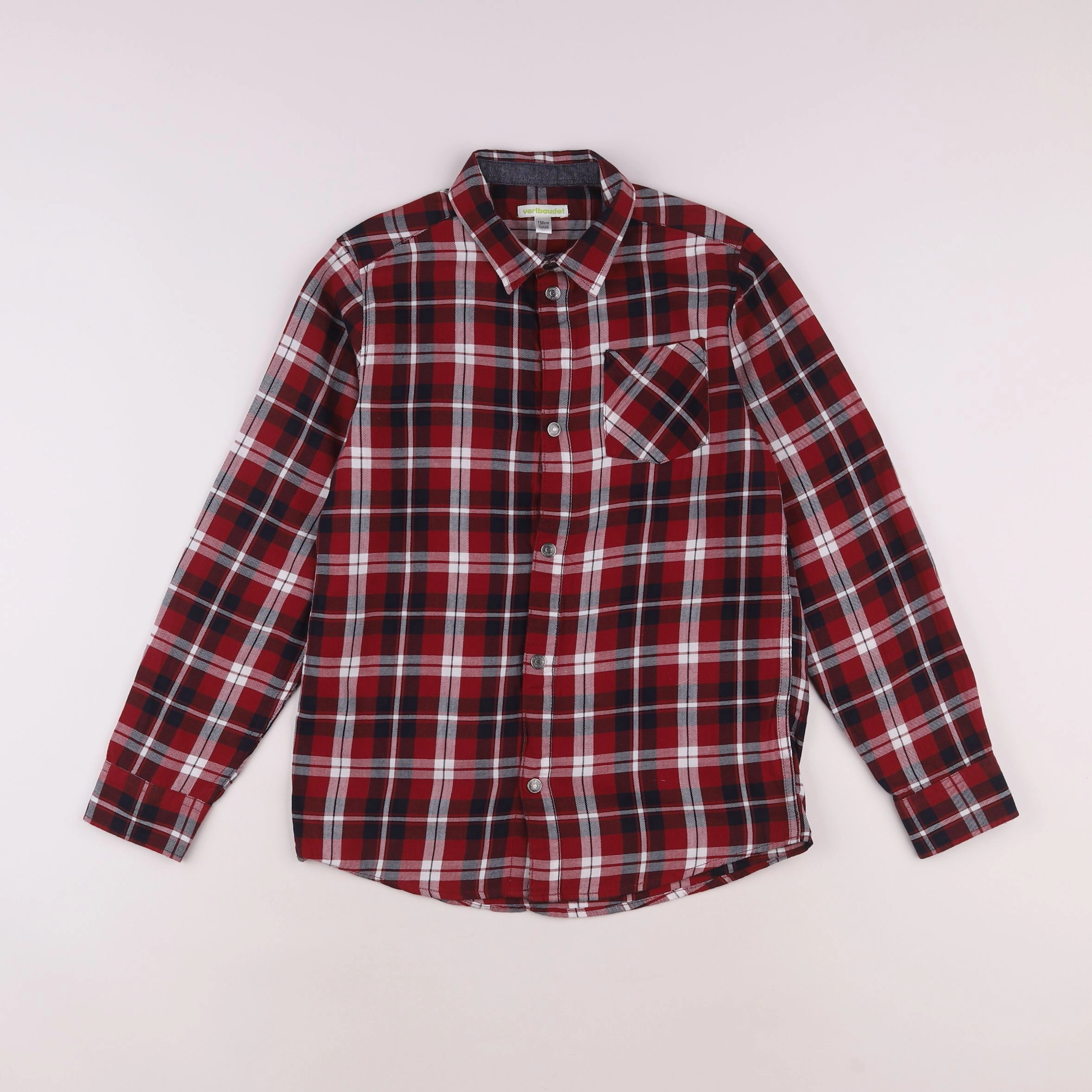 Vertbaudet - chemise rouge - 12 ans