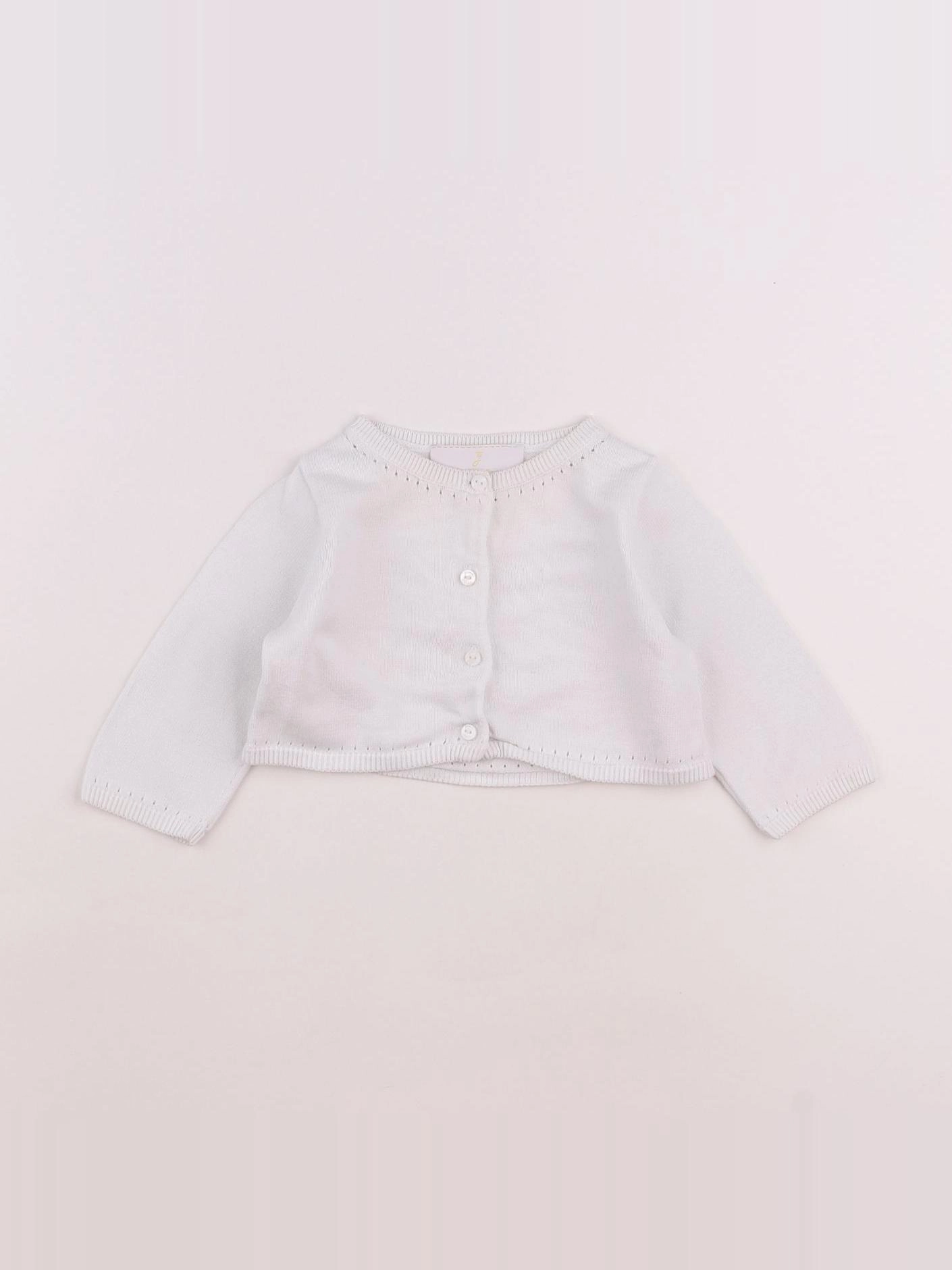 Jacadi - gilet blanc - 6 mois
