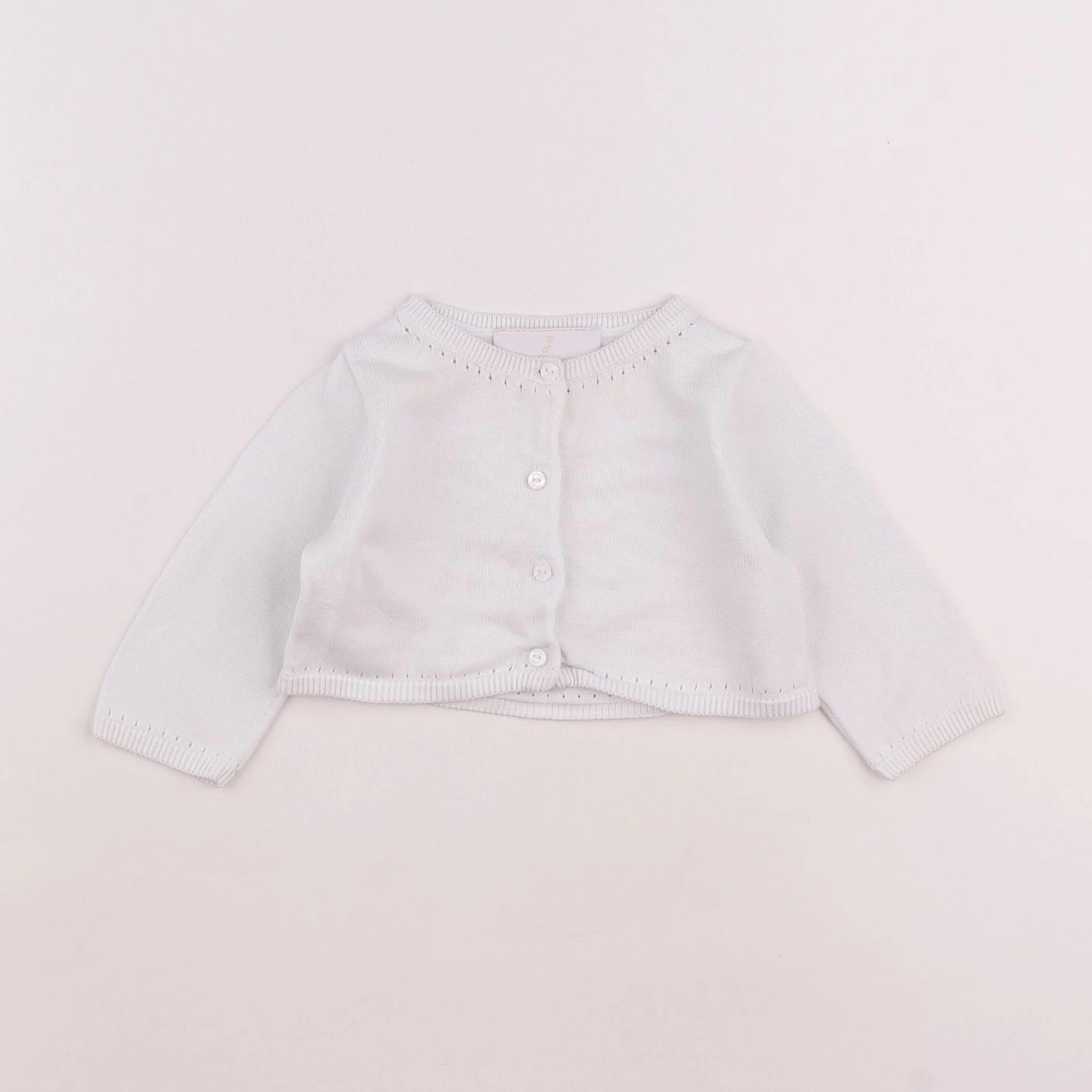 Jacadi - gilet blanc - 6 mois