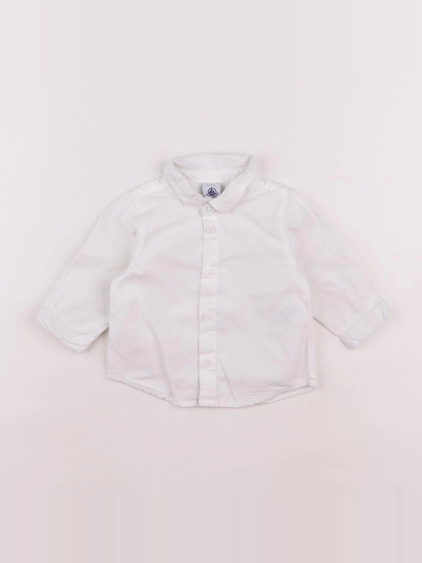 Petit Bateau - chemise blanc - 6 mois