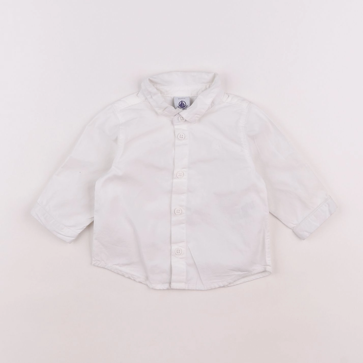 Petit Bateau - chemise blanc - 6 mois