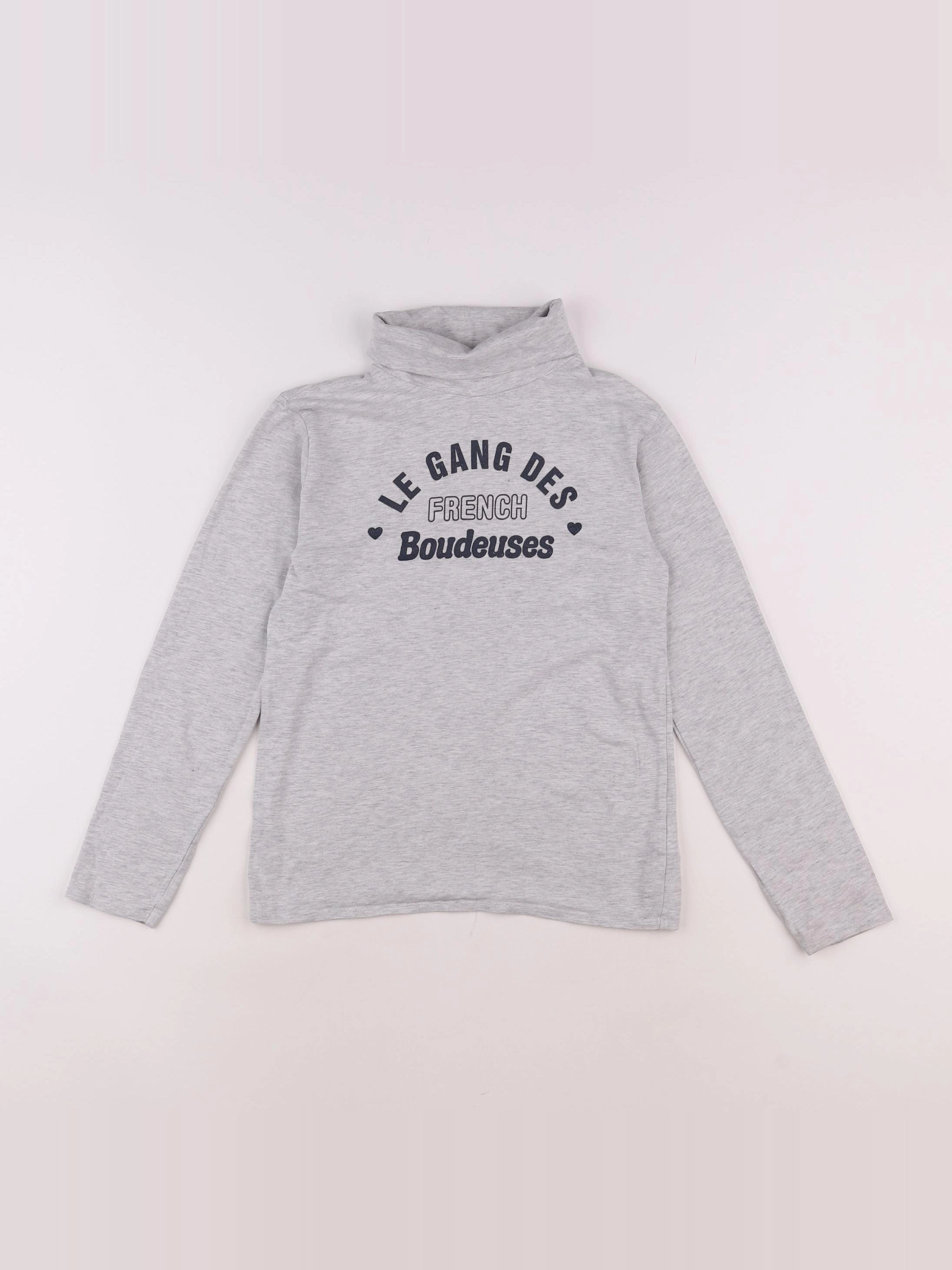 Vertbaudet - sous-pull gris - 10 ans