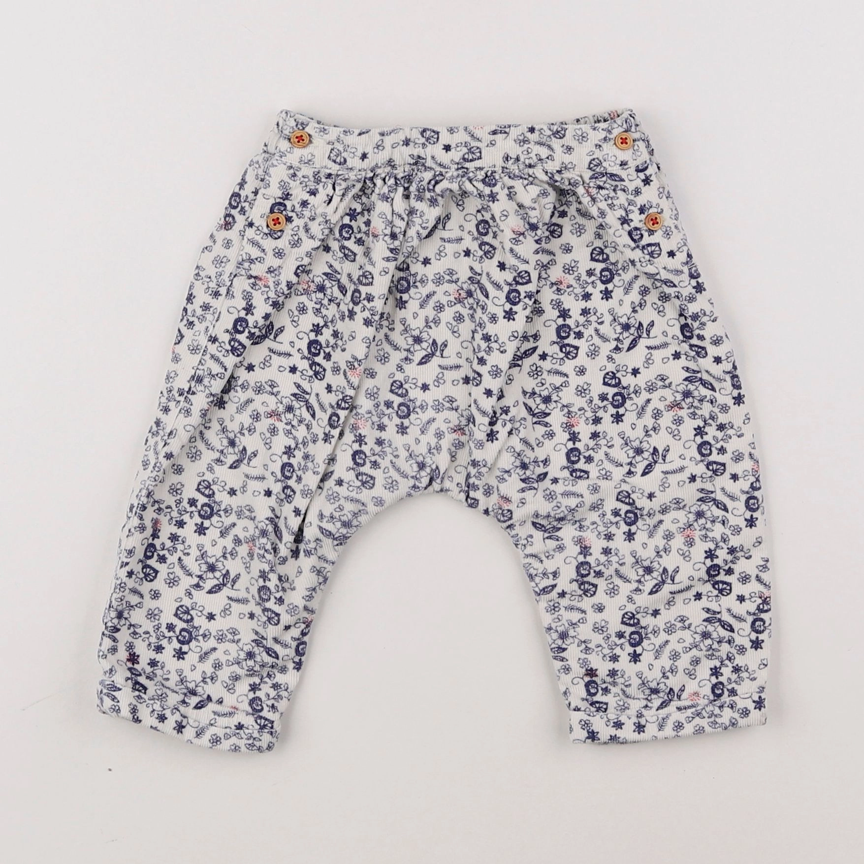 Boutchou - sarouel blanc, bleu - 6 mois
