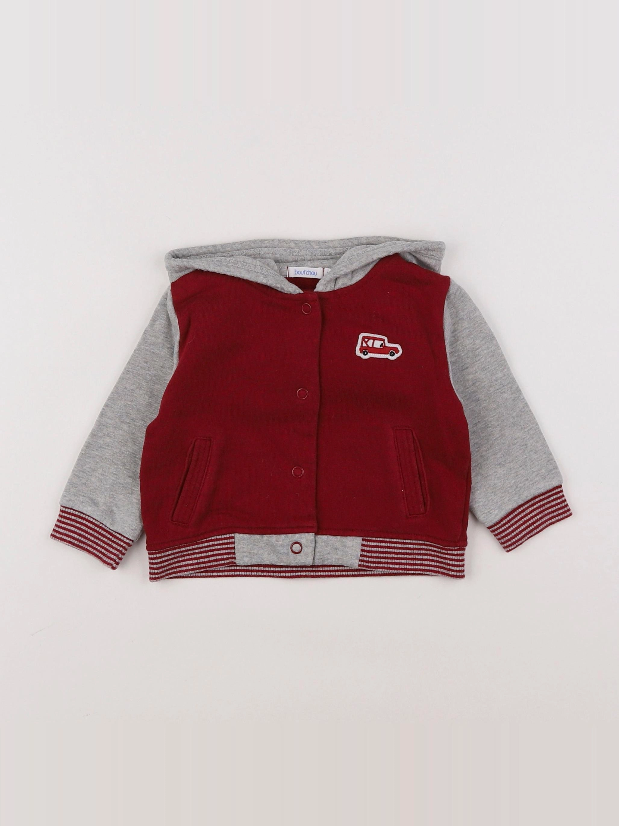 Boutchou - sweat gris, rouge - 9 mois