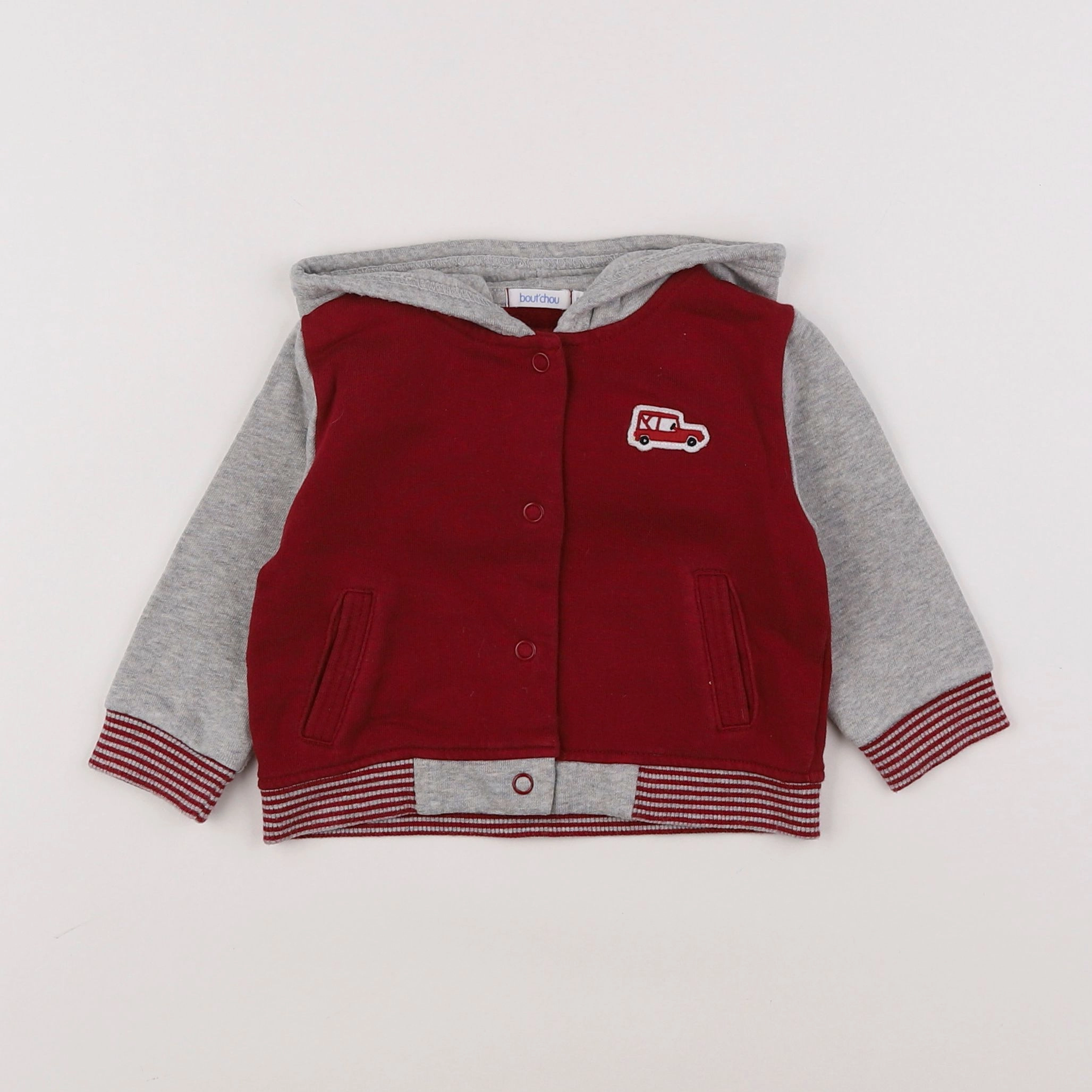 Boutchou - sweat gris, rouge - 9 mois