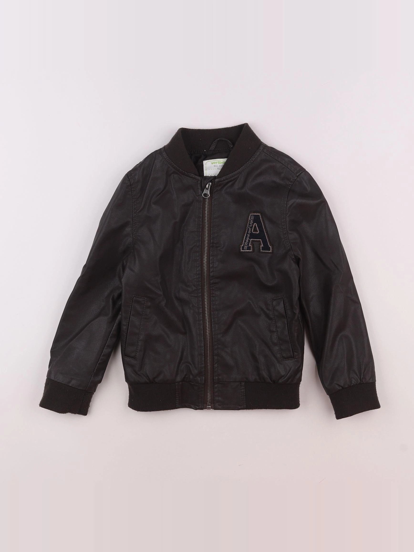 Vertbaudet - veste simili cuir marron - 5 ans