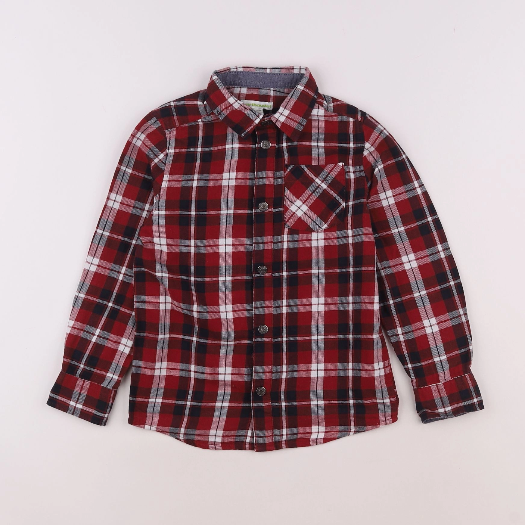 Vertbaudet - chemise rouge - 6 ans