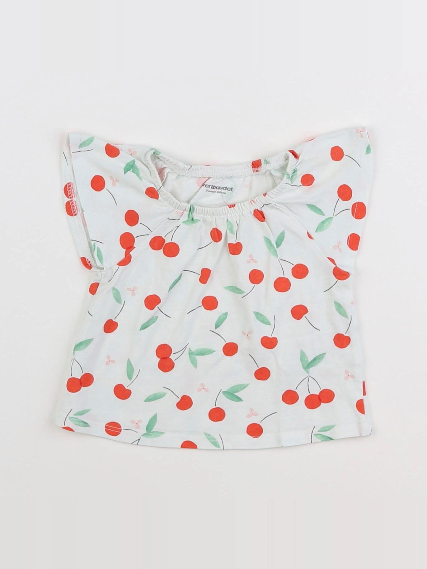 Vertbaudet - tee-shirt blanc - 3 mois
