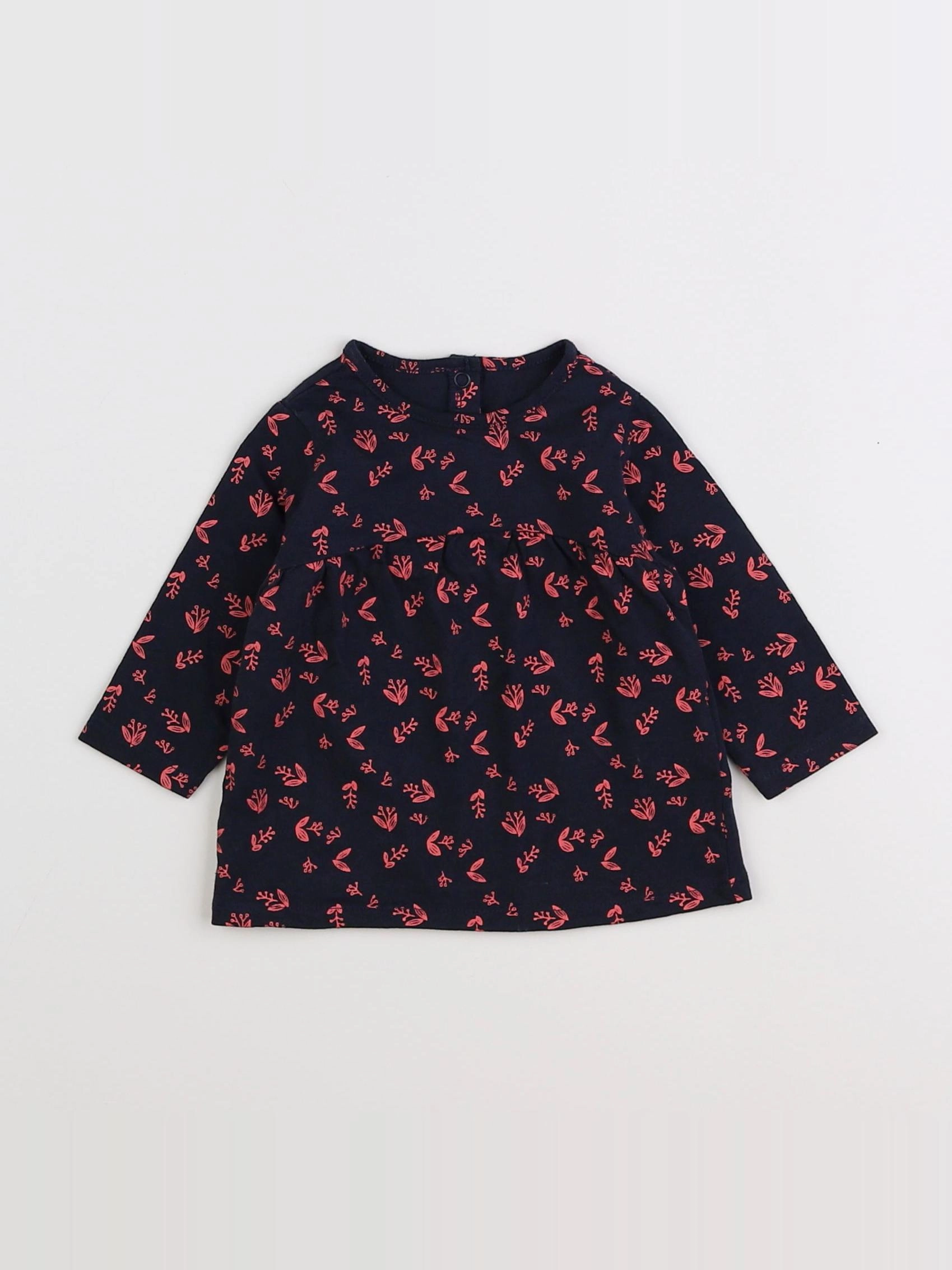 Vertbaudet - tee-shirt bleu, rose - 3 mois