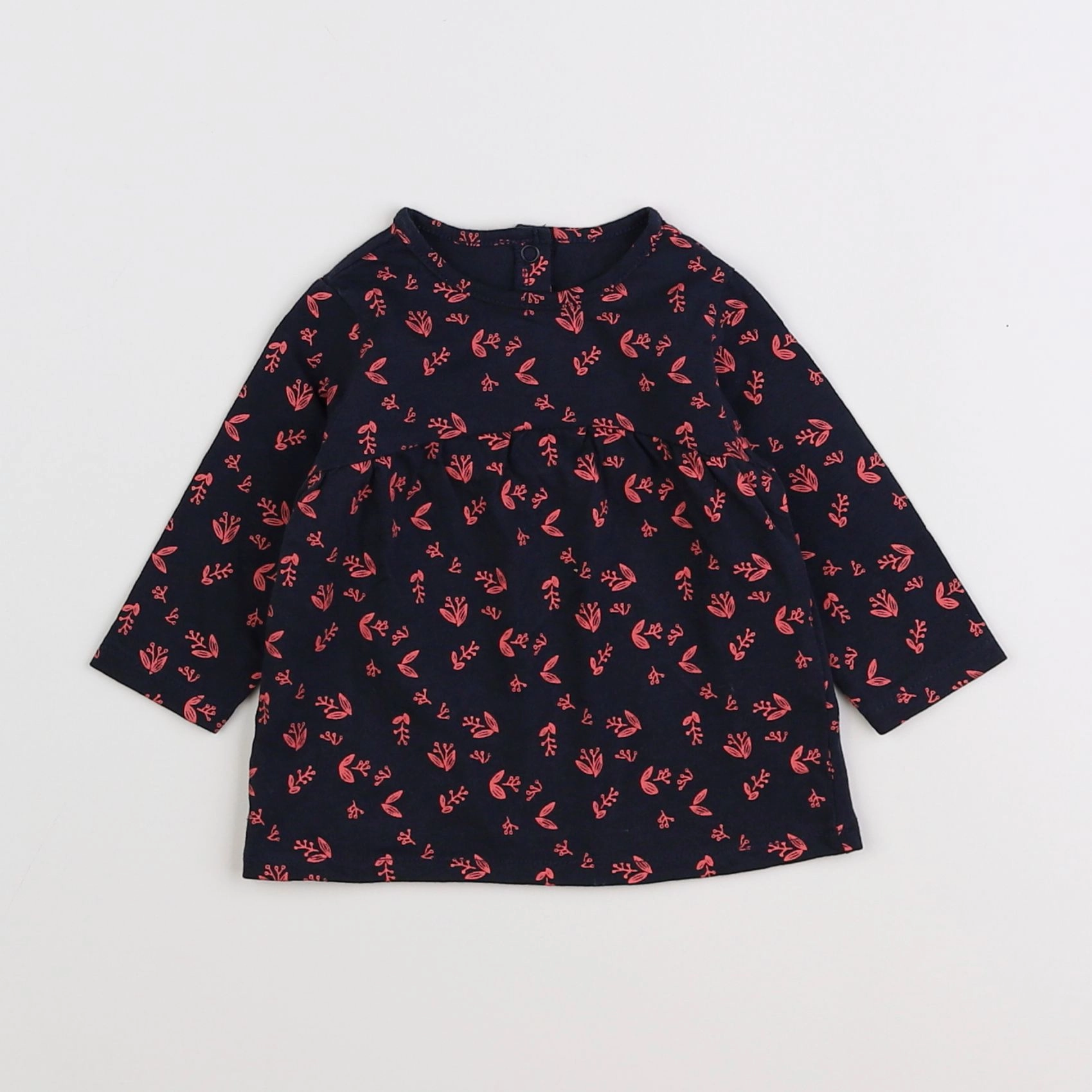 Vertbaudet - tee-shirt bleu, rose - 3 mois