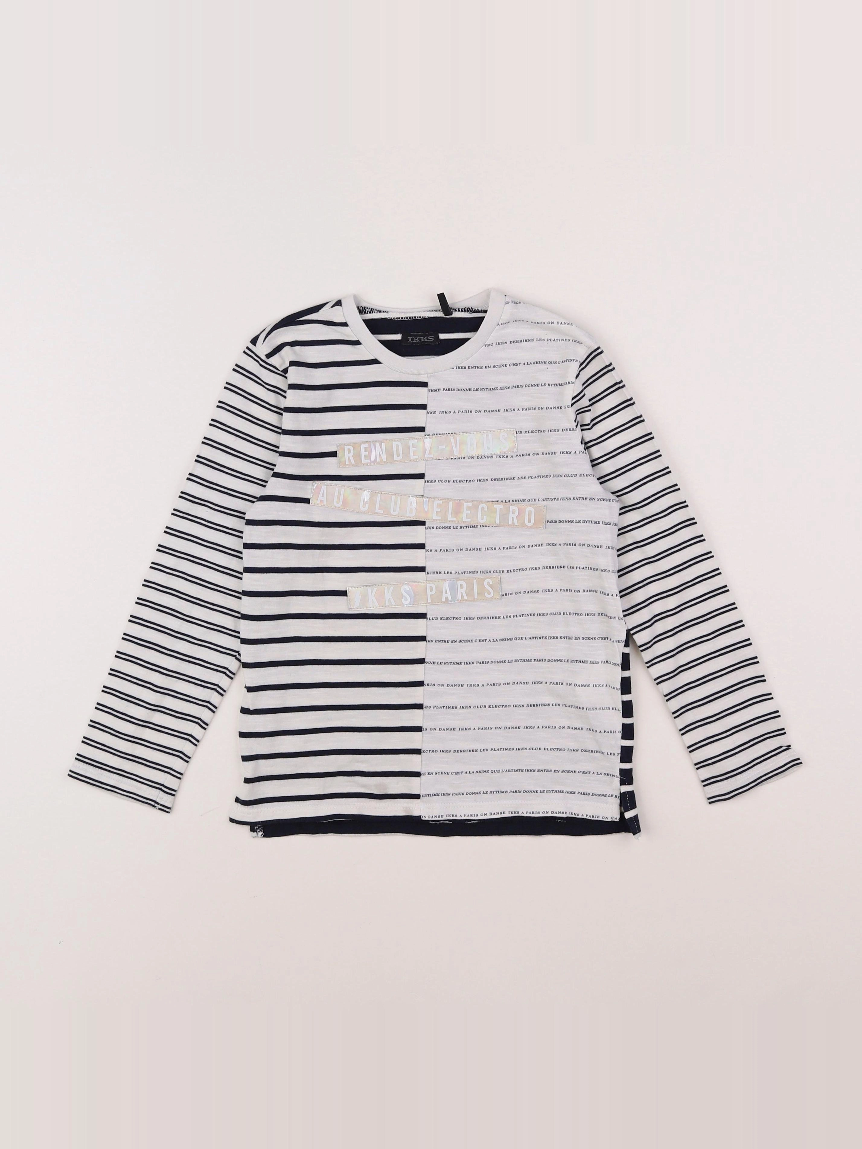 IKKS - tee-shirt blanc, bleu - 6 ans