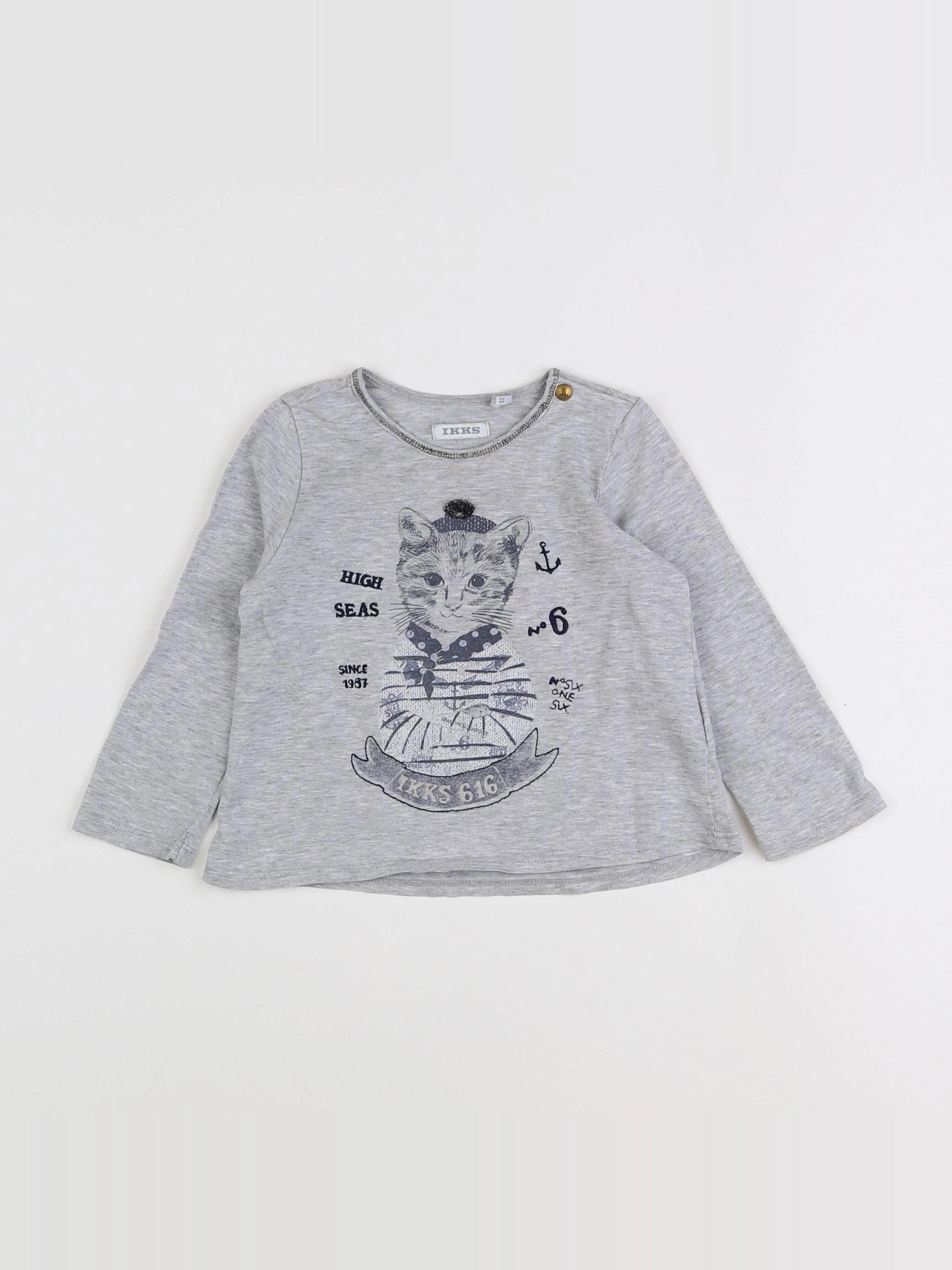 IKKS - tee-shirt gris - 18 mois
