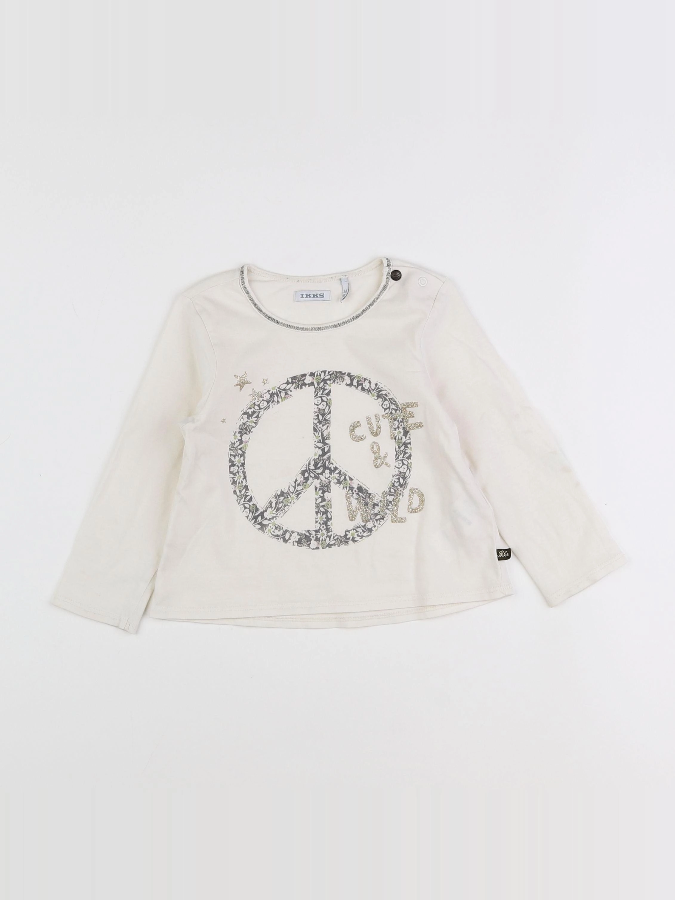 IKKS - tee-shirt blanc, or - 2 ans