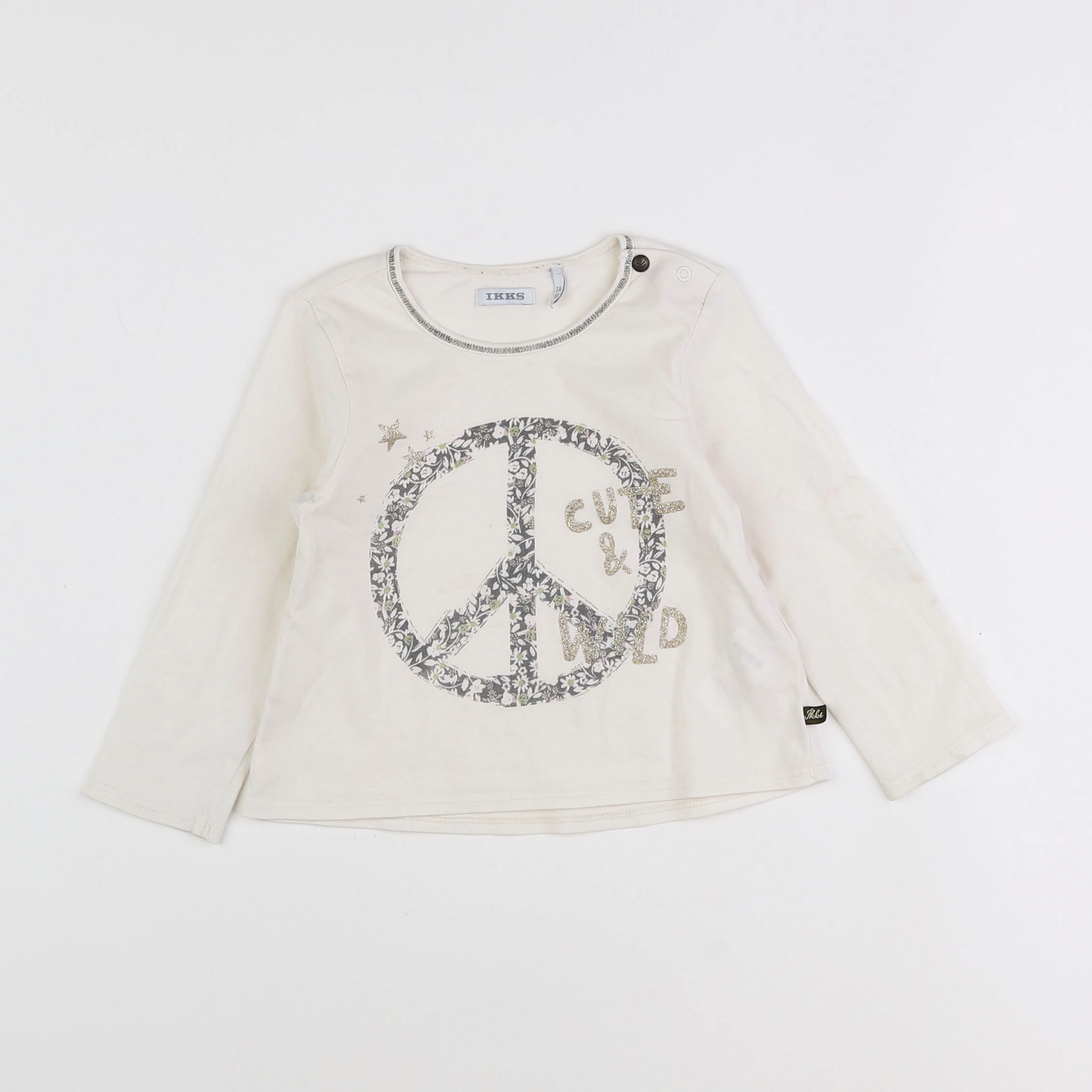 IKKS - tee-shirt blanc, or - 2 ans