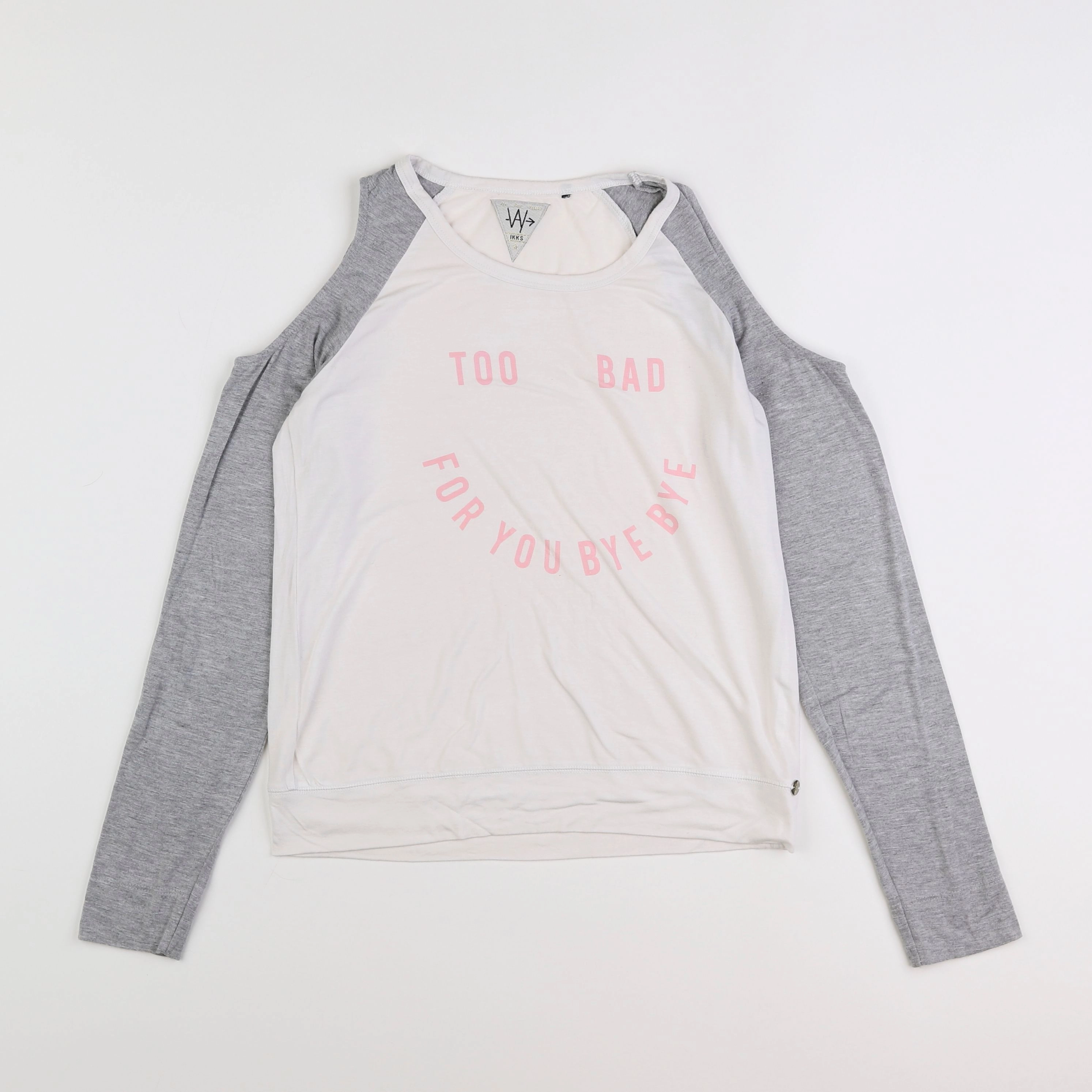 IKKS - tee-shirt blanc, gris - 11/12 ans