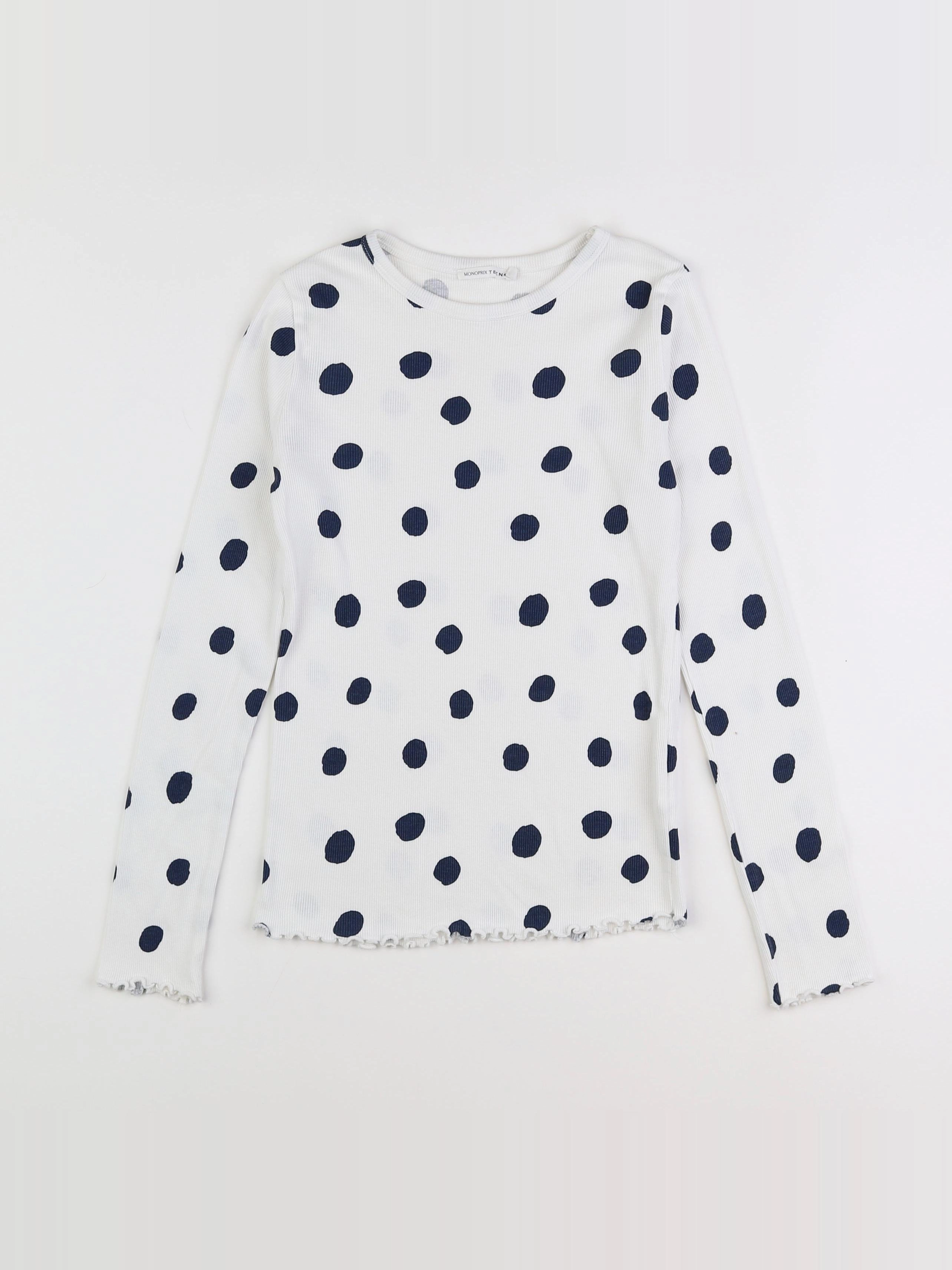 Monoprix - tee-shirt blanc, bleu - 12 ans