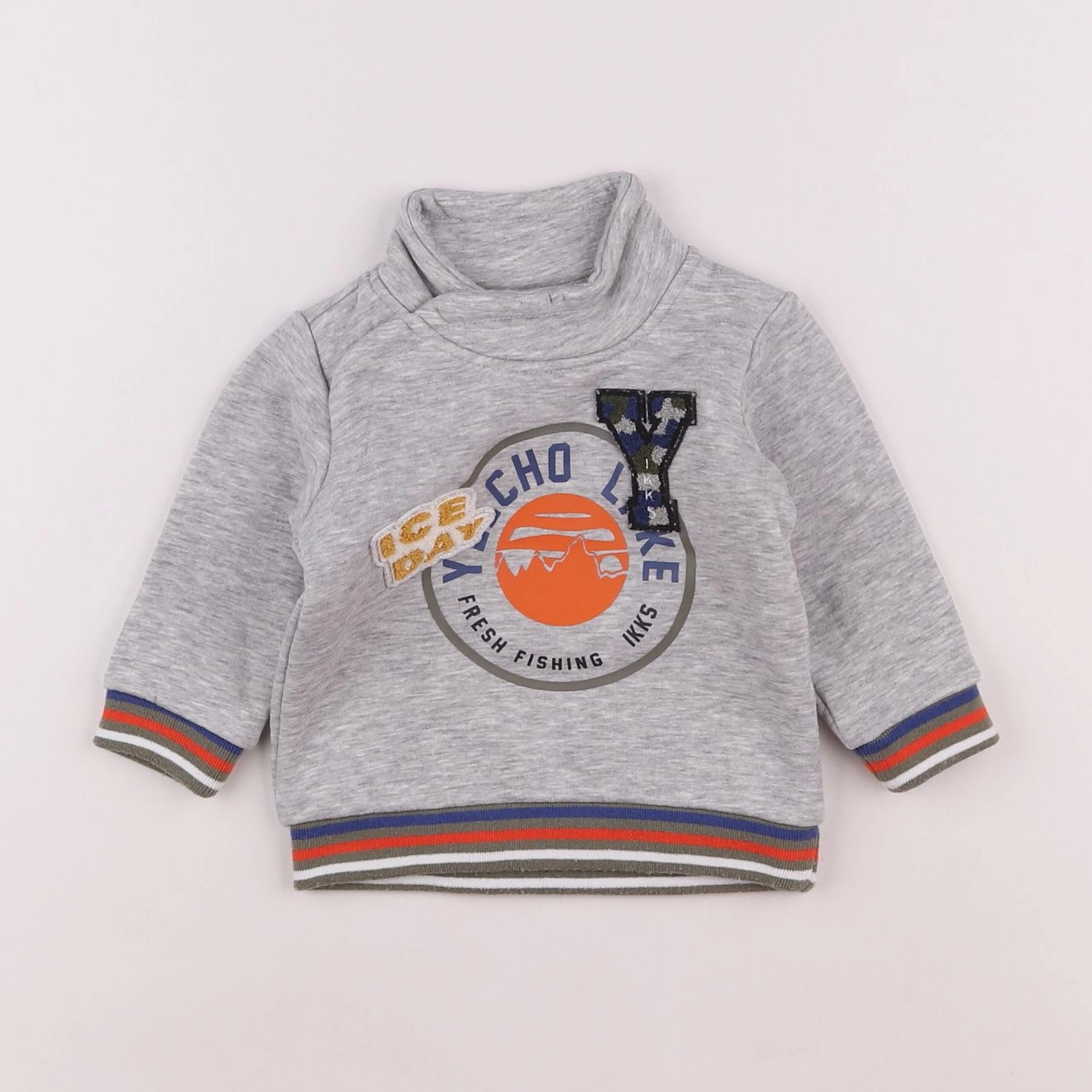 IKKS - sweat gris - 6 mois