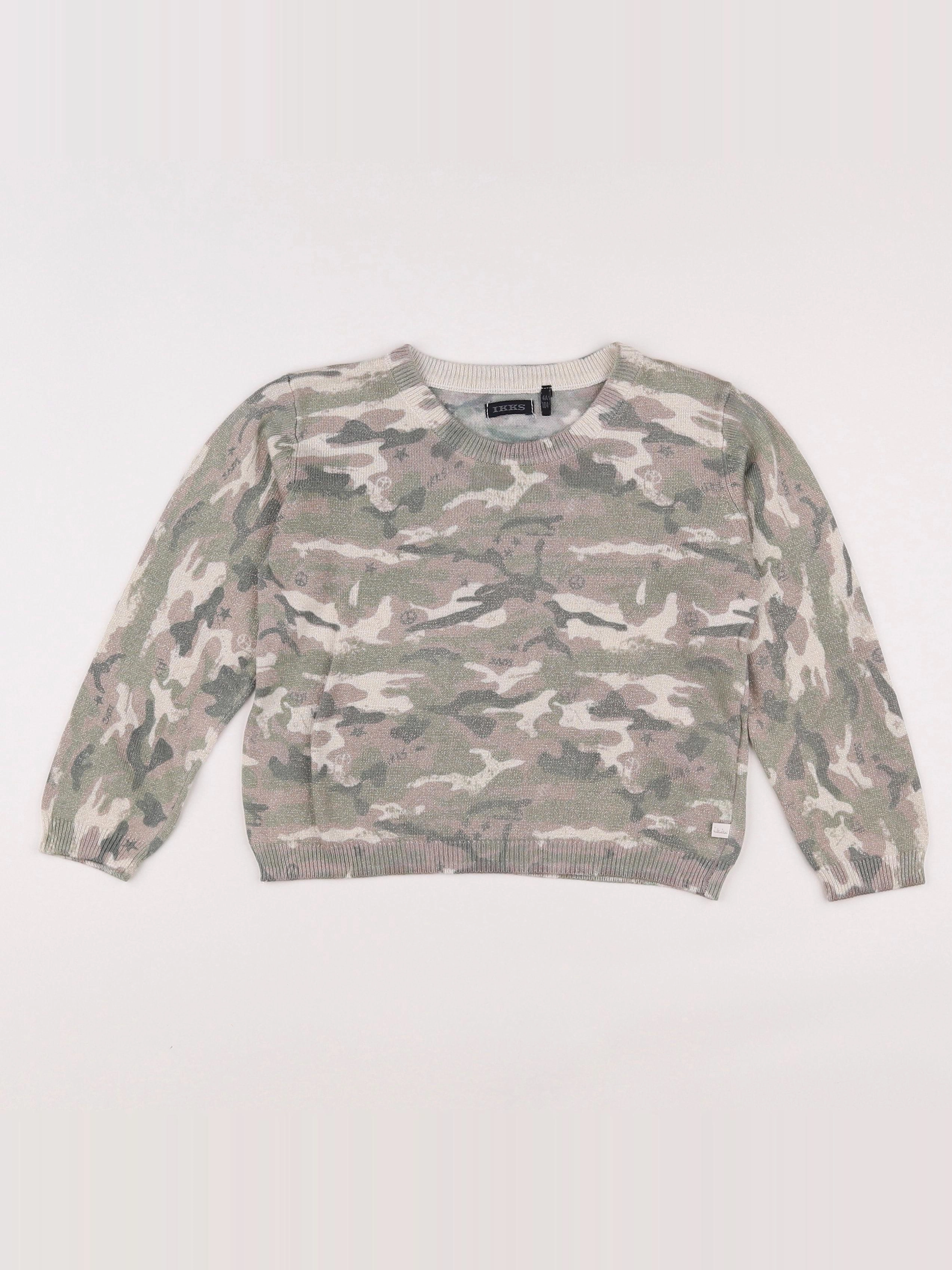 IKKS - pull vert, beige - 4 ans
