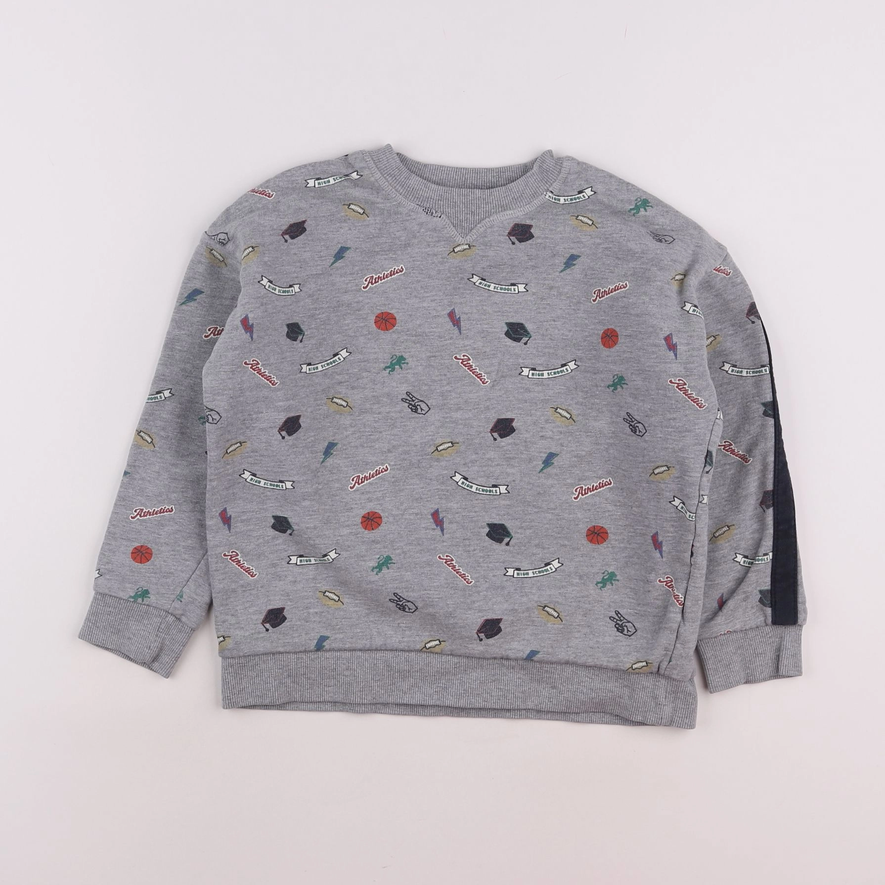 Monoprix - sweat gris - 8 ans