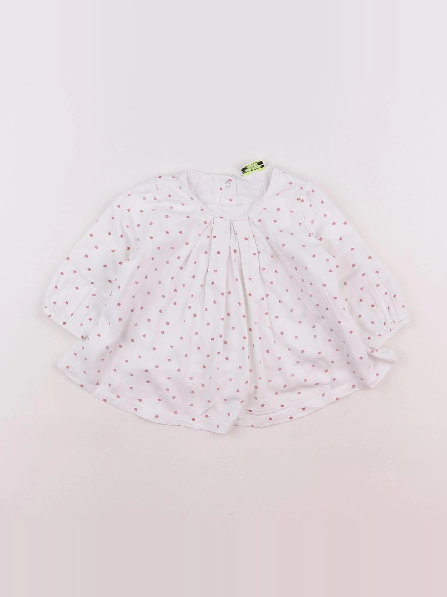 Tape à l'oeil - blouse blanc, rose - 6 mois