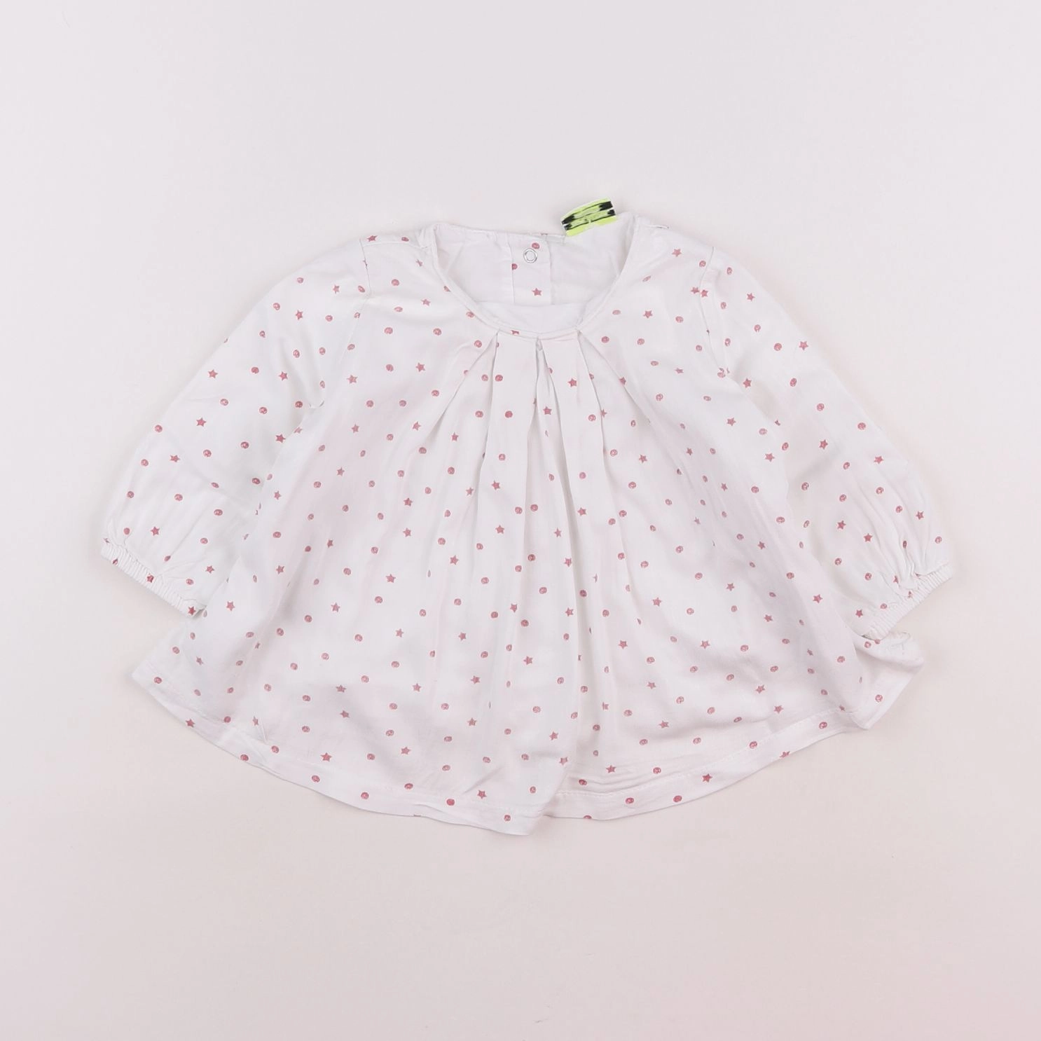 Tape à l'oeil - blouse blanc, rose - 6 mois