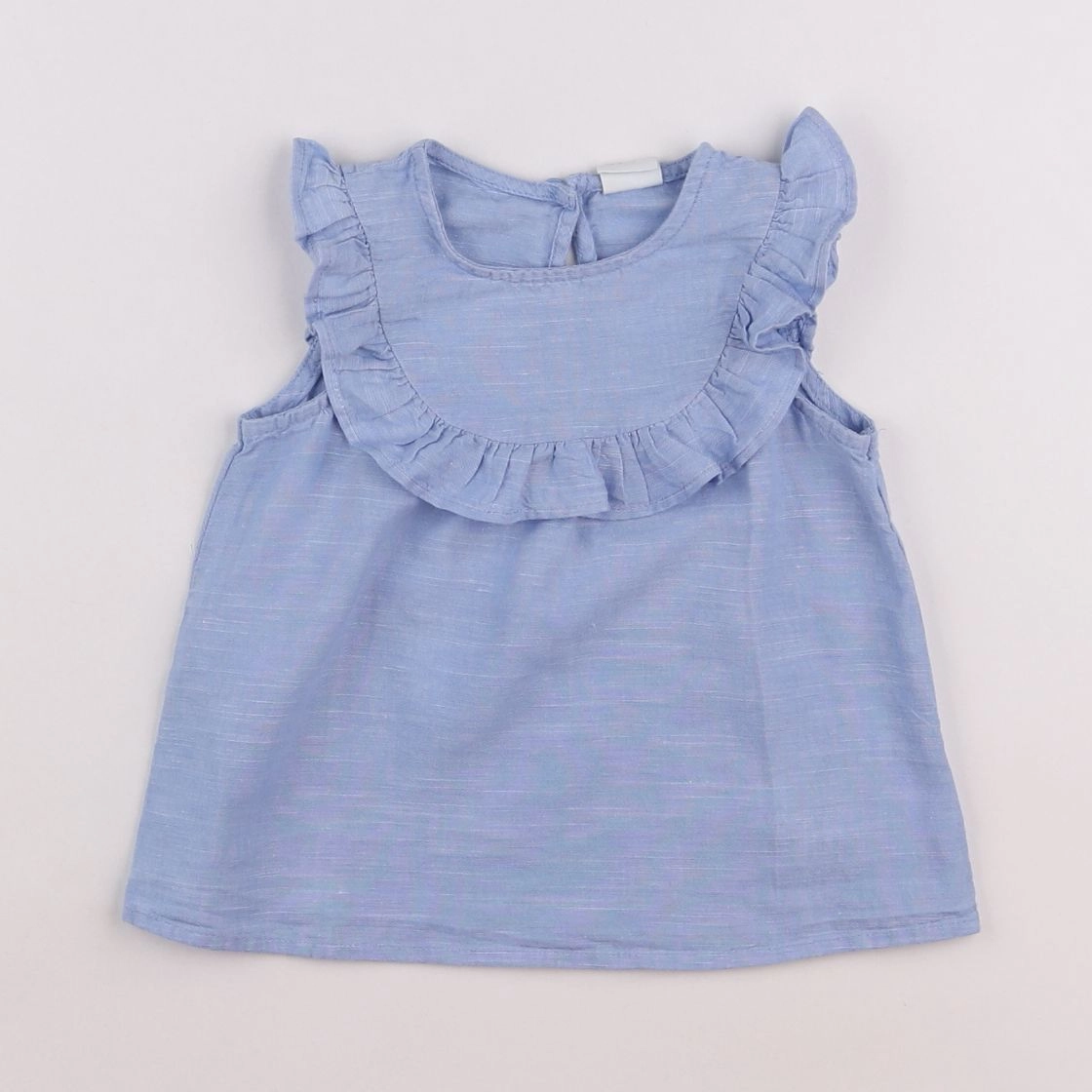 H&M - blouse bleu - 6/9 mois