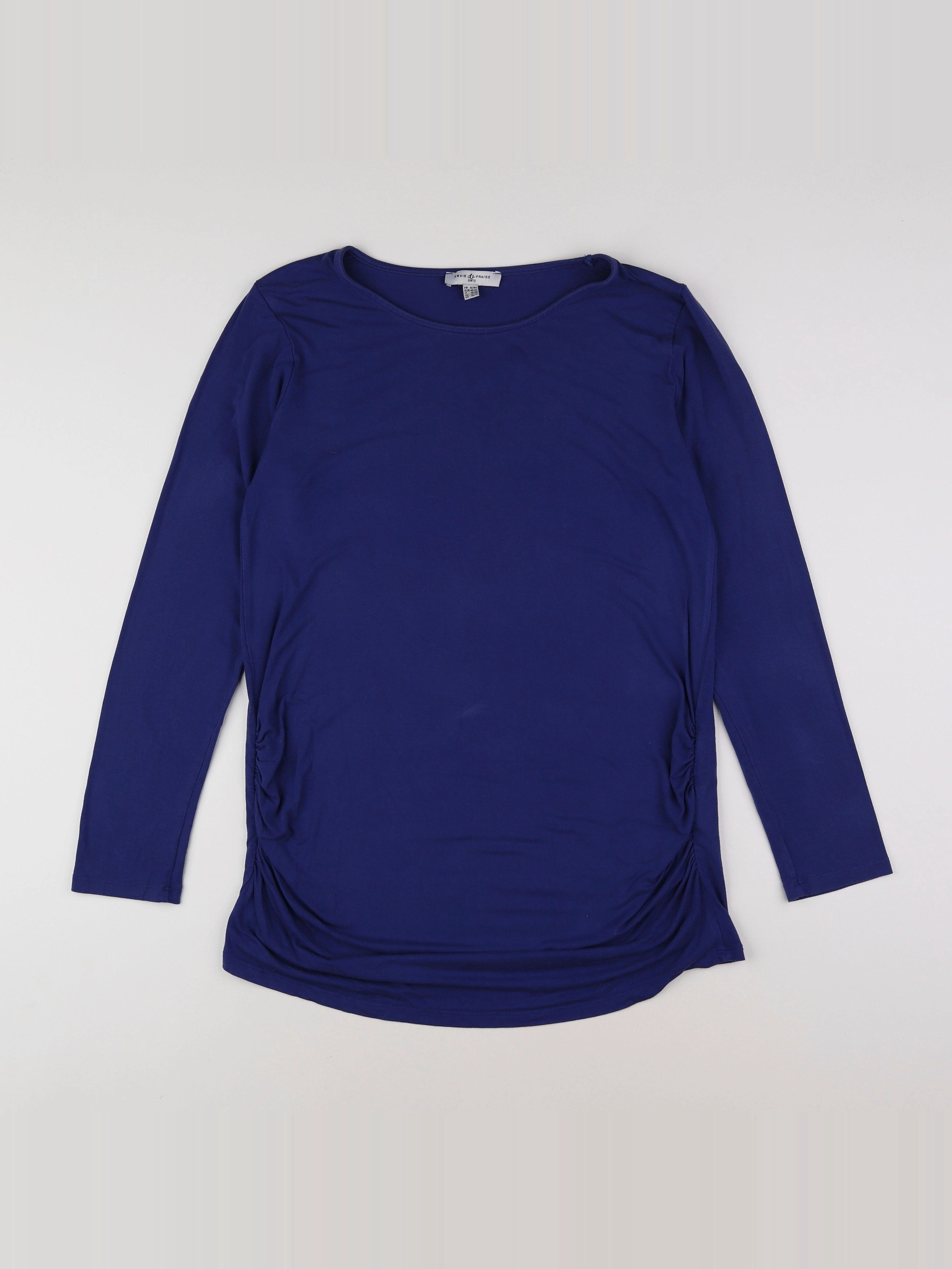 Envie de fraise - tee-shirt grossesse bleu - 42 à 44
