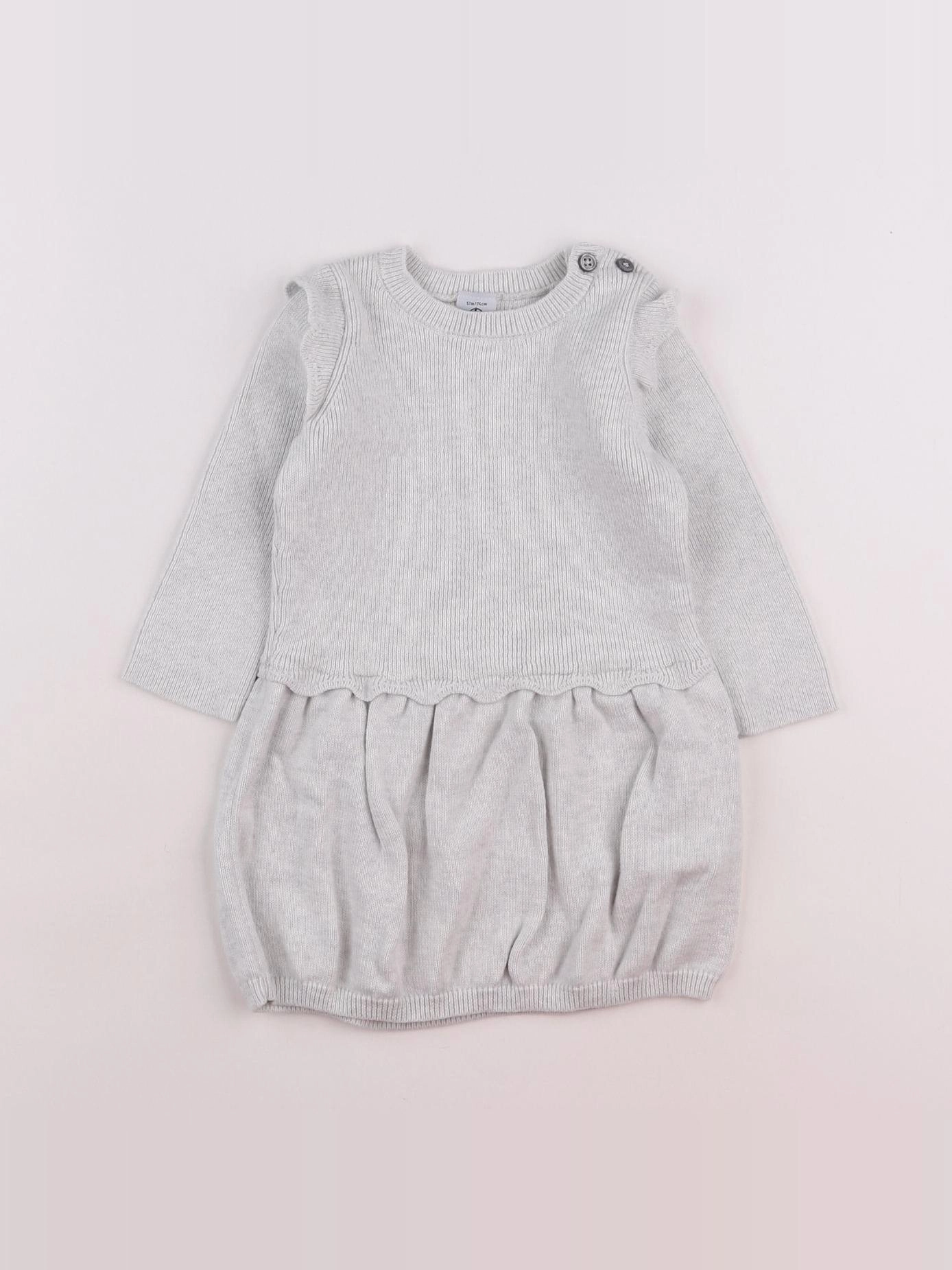 Petit Bateau - robe beige - 12 mois