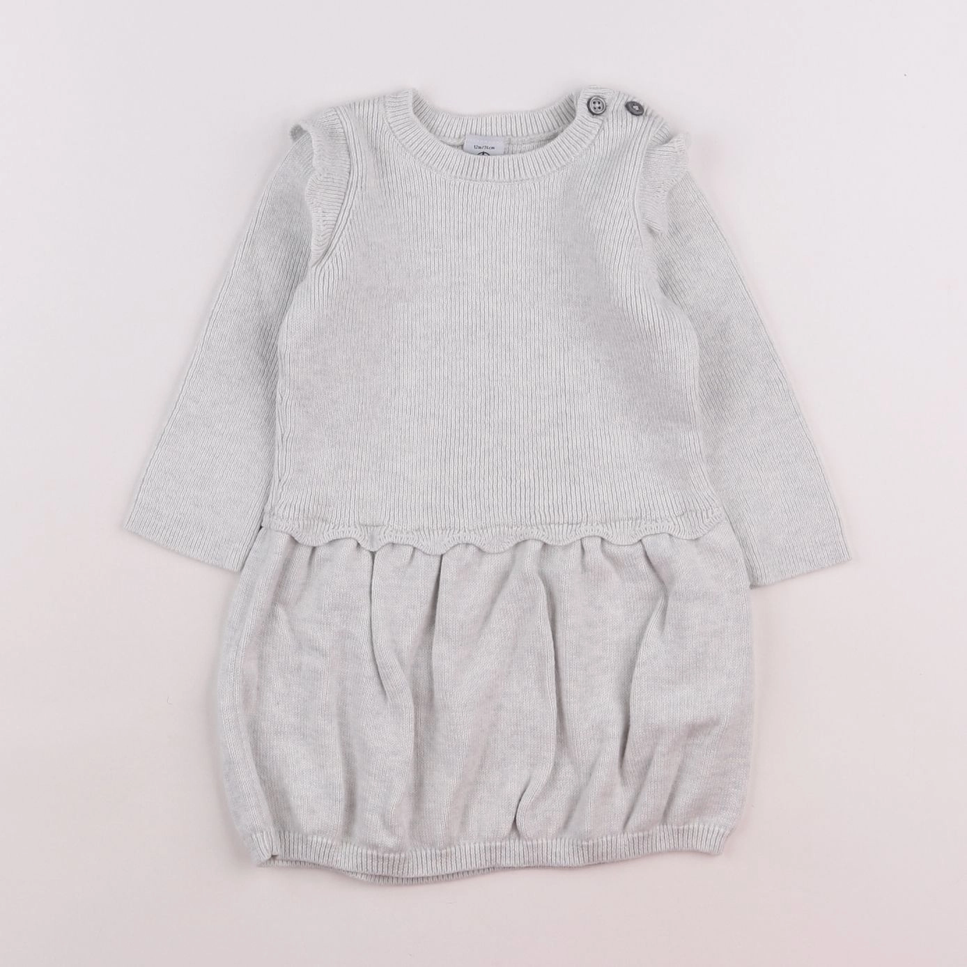Petit Bateau - robe beige - 12 mois