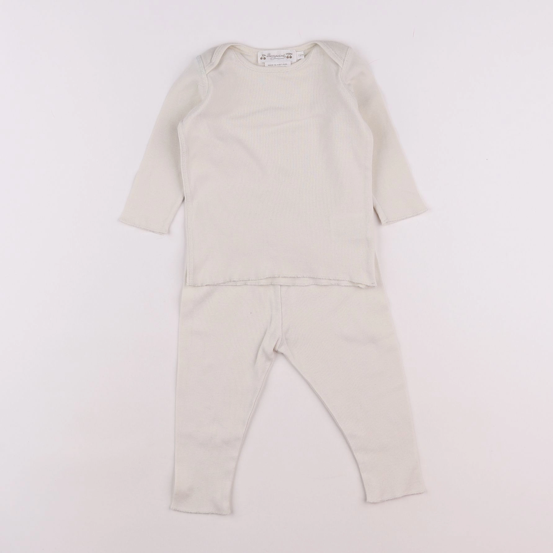 Bonpoint - pyjama coton beige - 12 mois