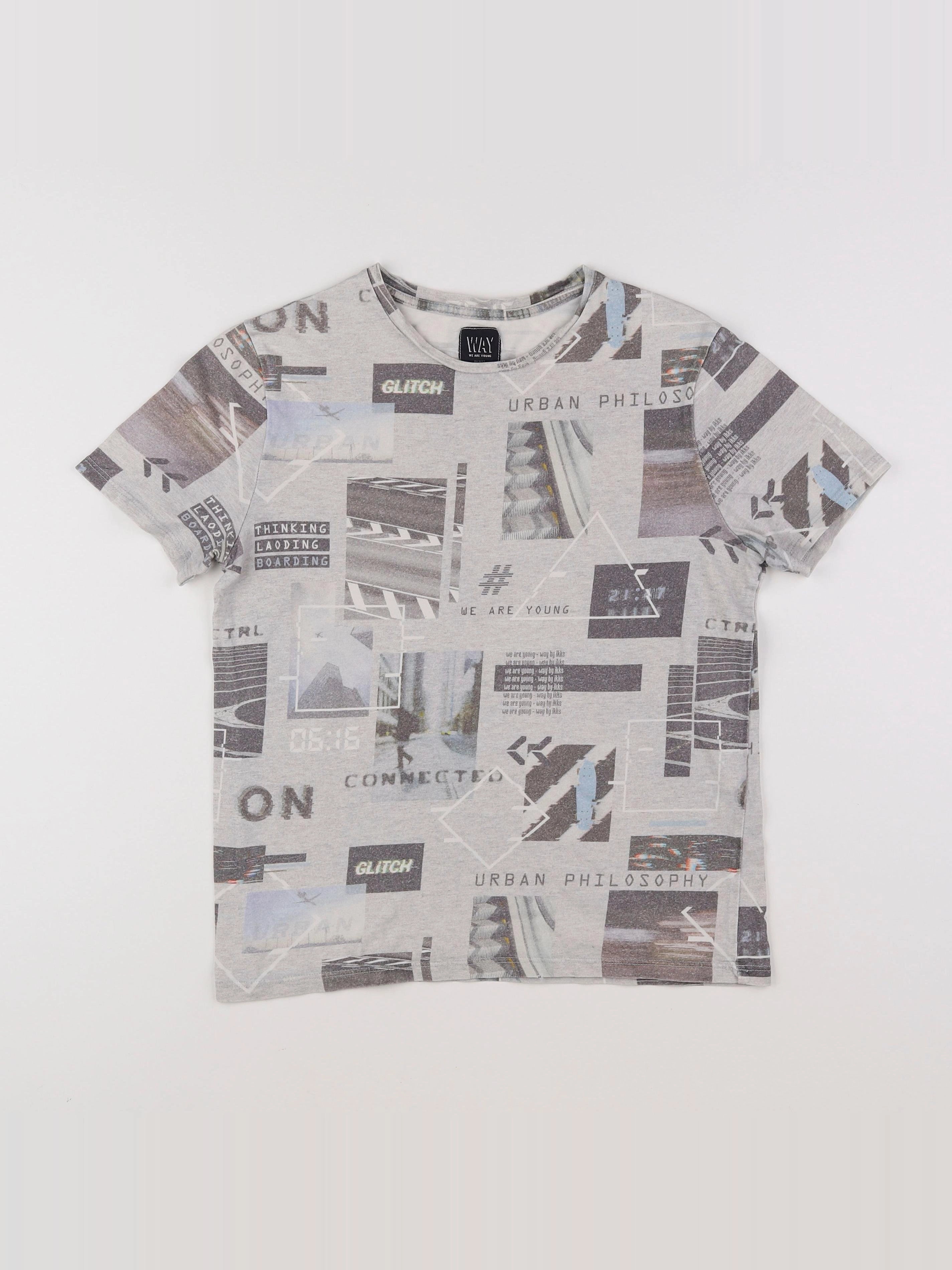 IKKS - tee-shirt gris - 12 ans