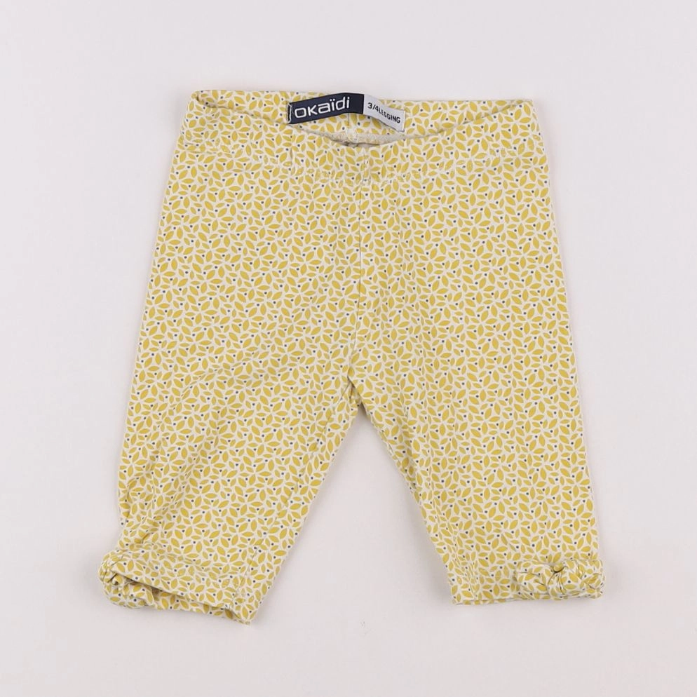 Okaidi - legging court jaune - 2 ans