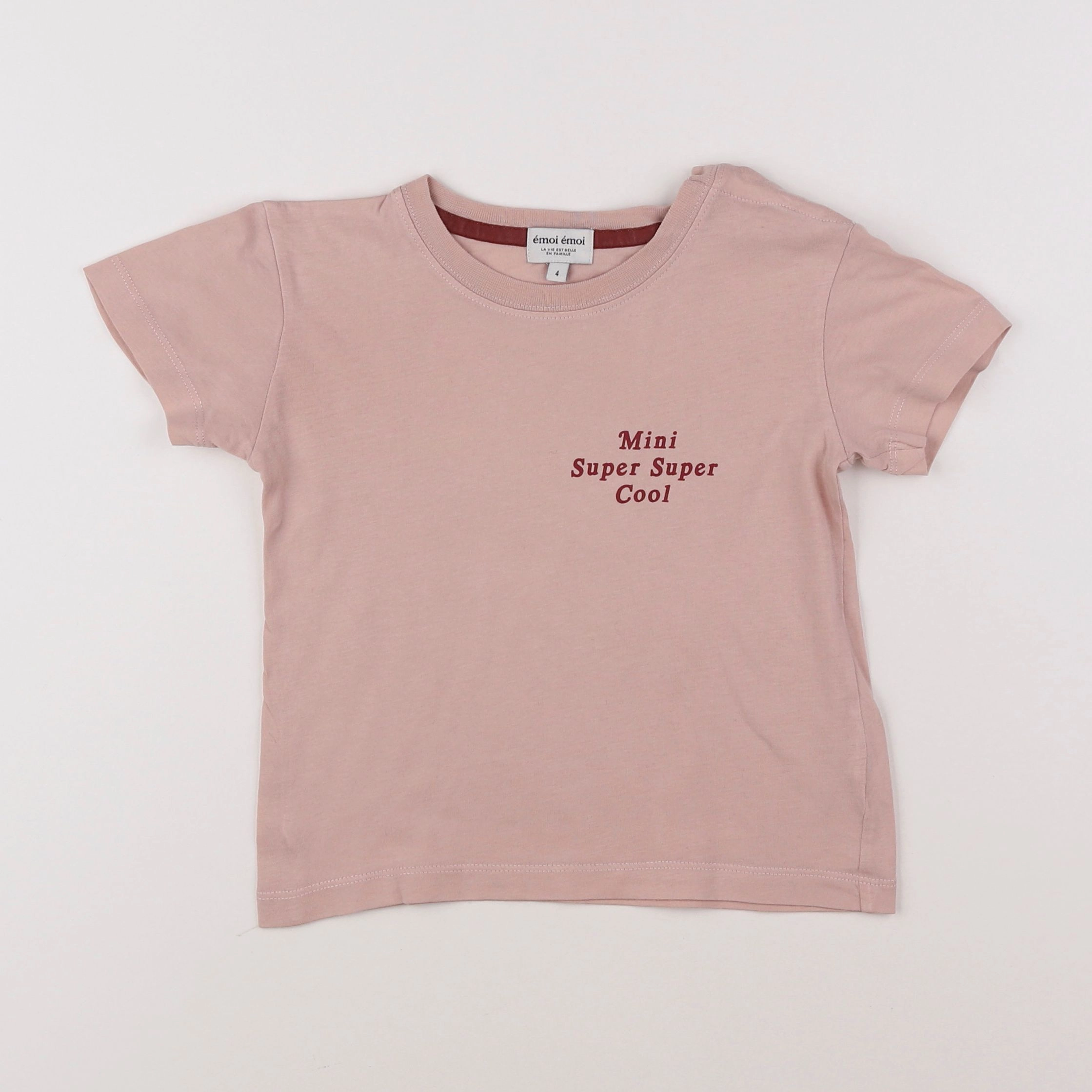 Emoi emoi - tee-shirt rose - 4 ans